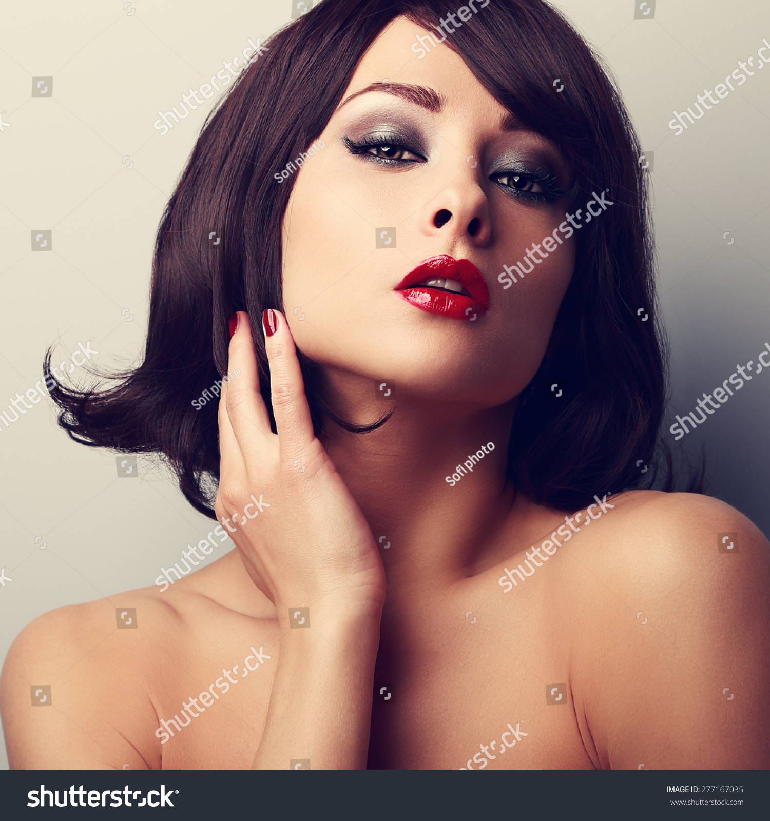 Hot Sexy Makeup Model Short Black Stock Photo Edit Now 277167035