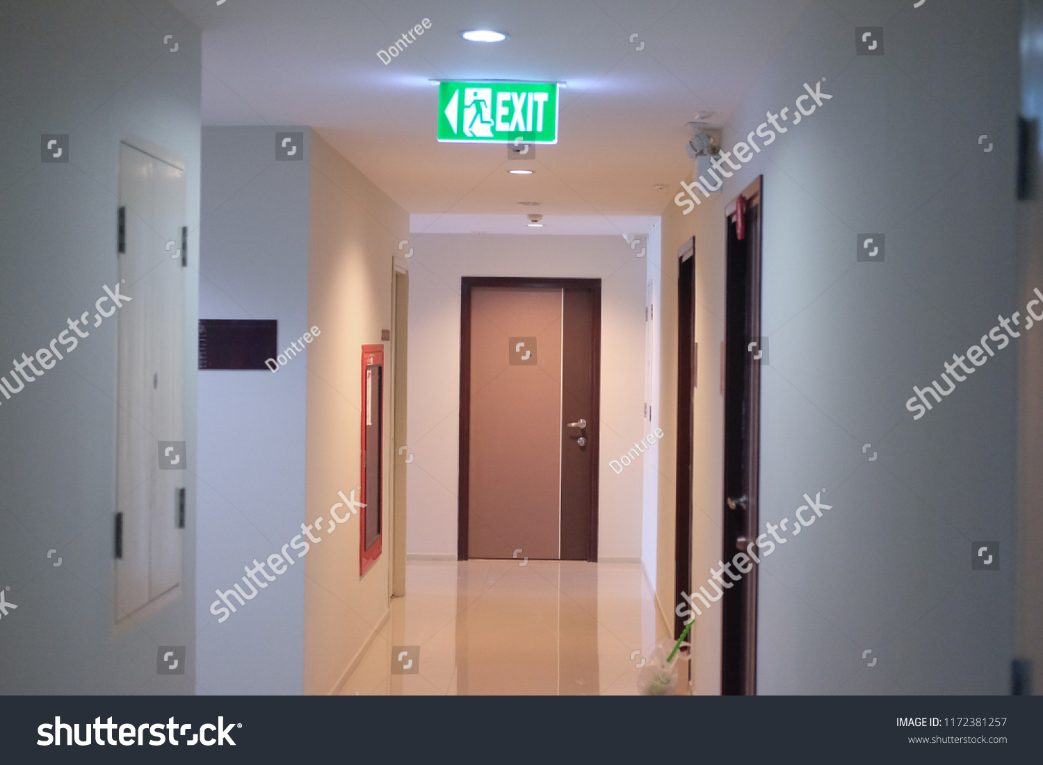 Hotel Corridor Fire Exit Door Hotel Stock Photo (Edit Now) 1172381257