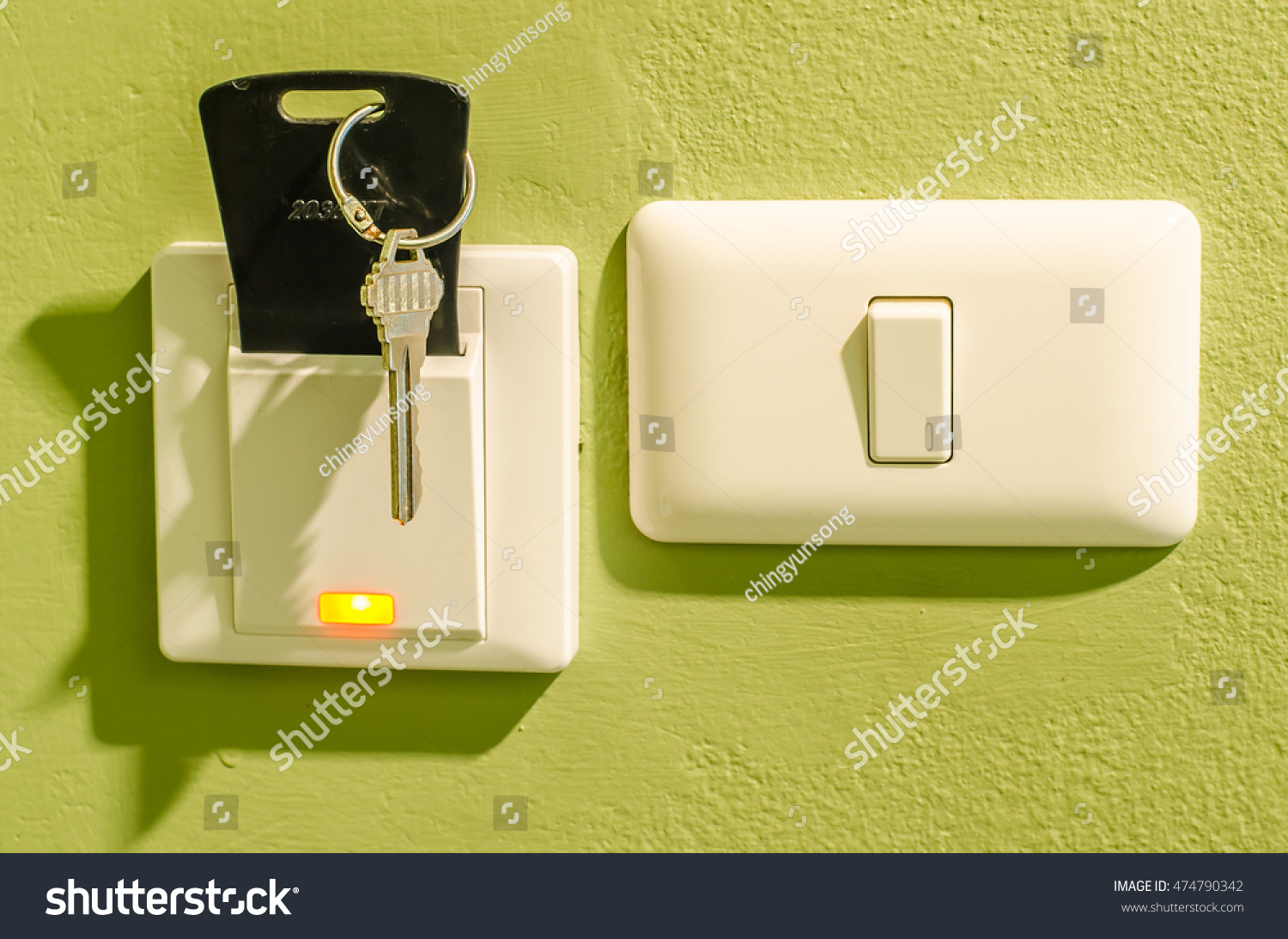 hotel key card light switch