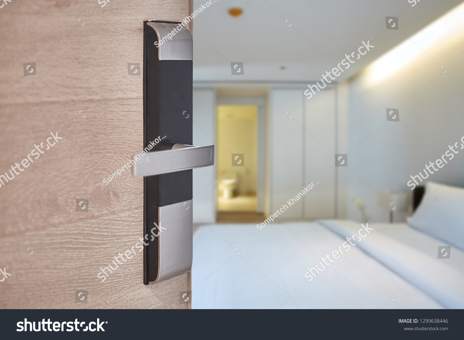 Hotel Apartment Bedroom Door Used Digital Stock Photo Edit