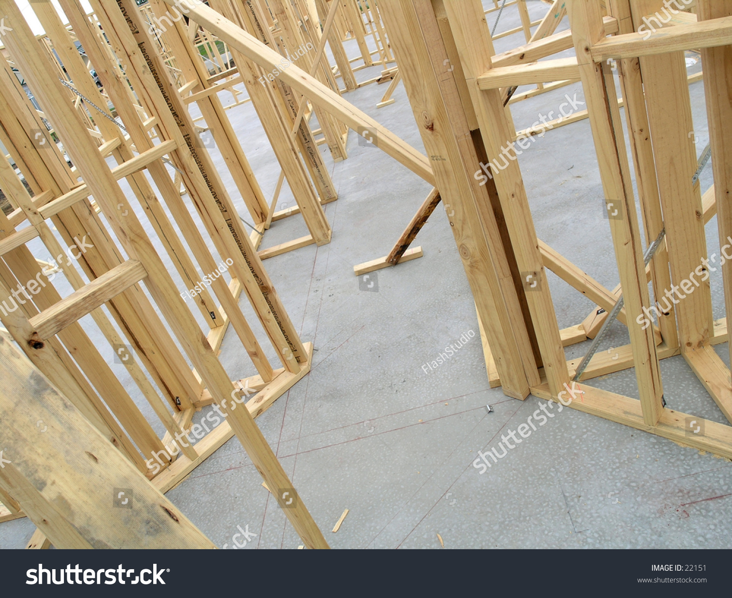 Frame Stock (Edit Construction Studs Bare House Stage ... Photo