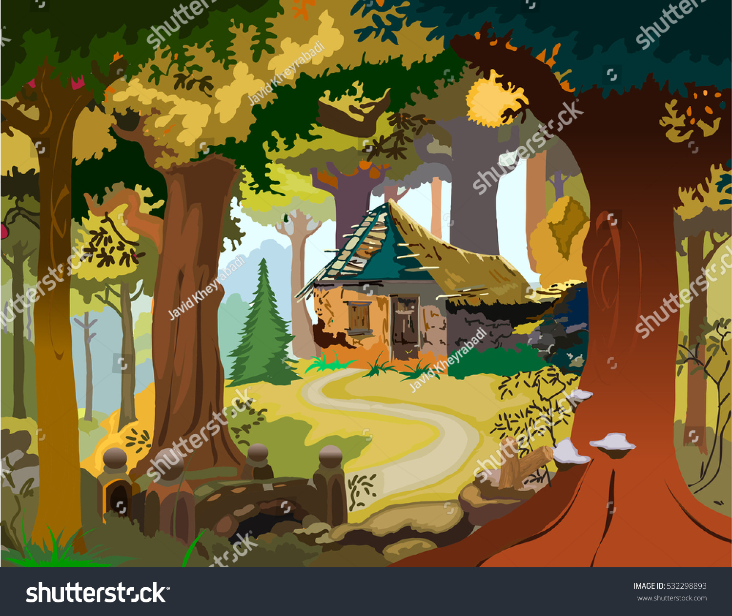 House Woods Stock Illustration 532298893 - Shutterstock