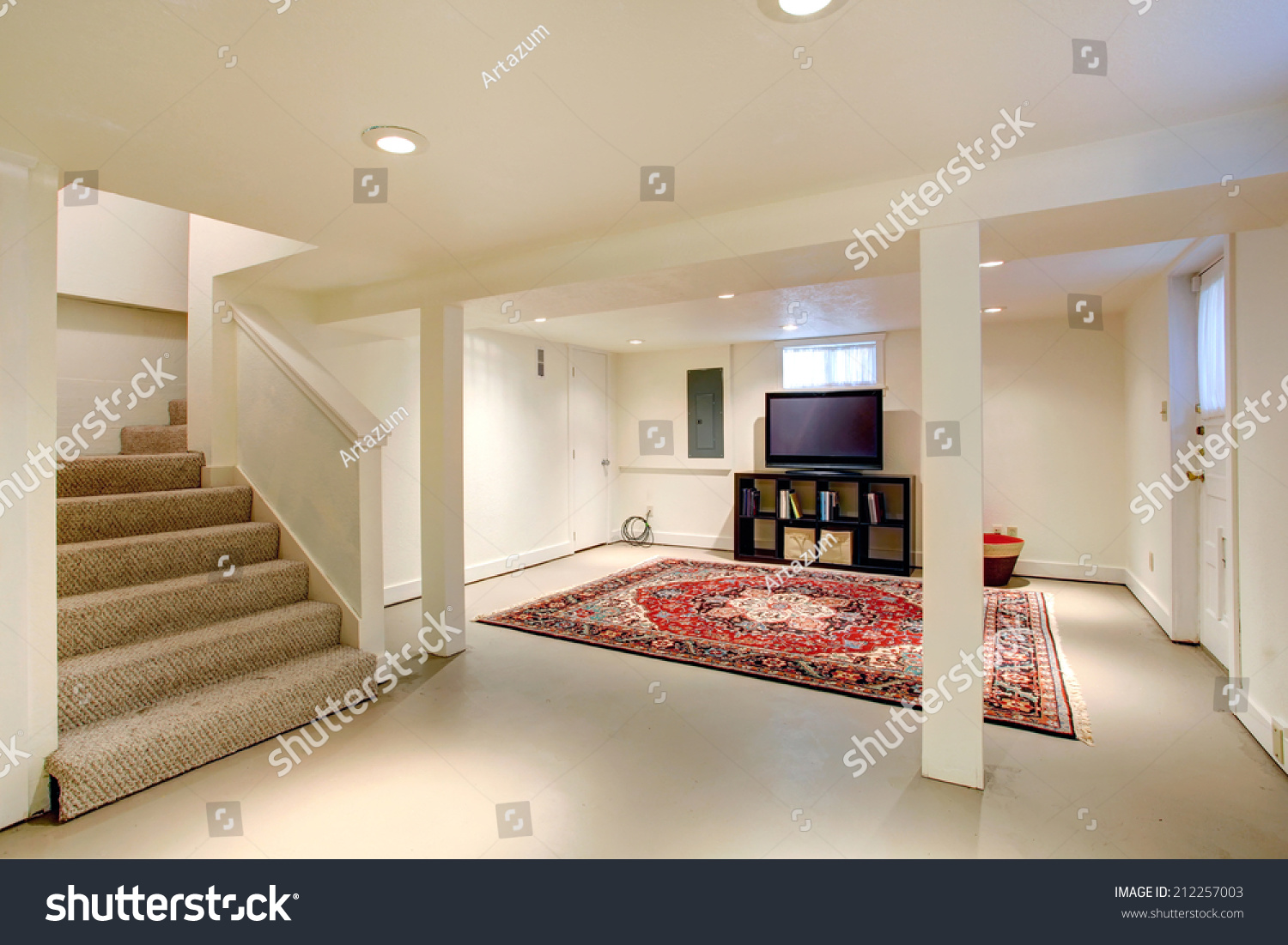 House Interior Ideas Basement Room Entertainment Stock Photo