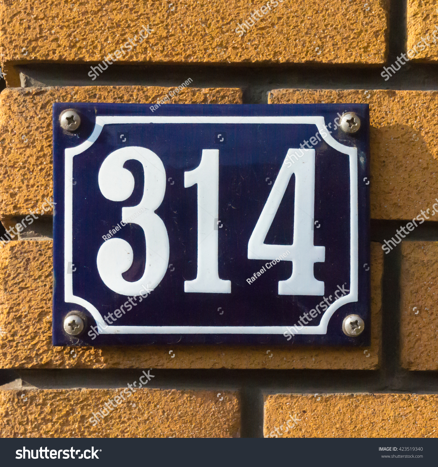 House Number Three Hundred Fourteen Stock Photo (Edit Now) 423519340