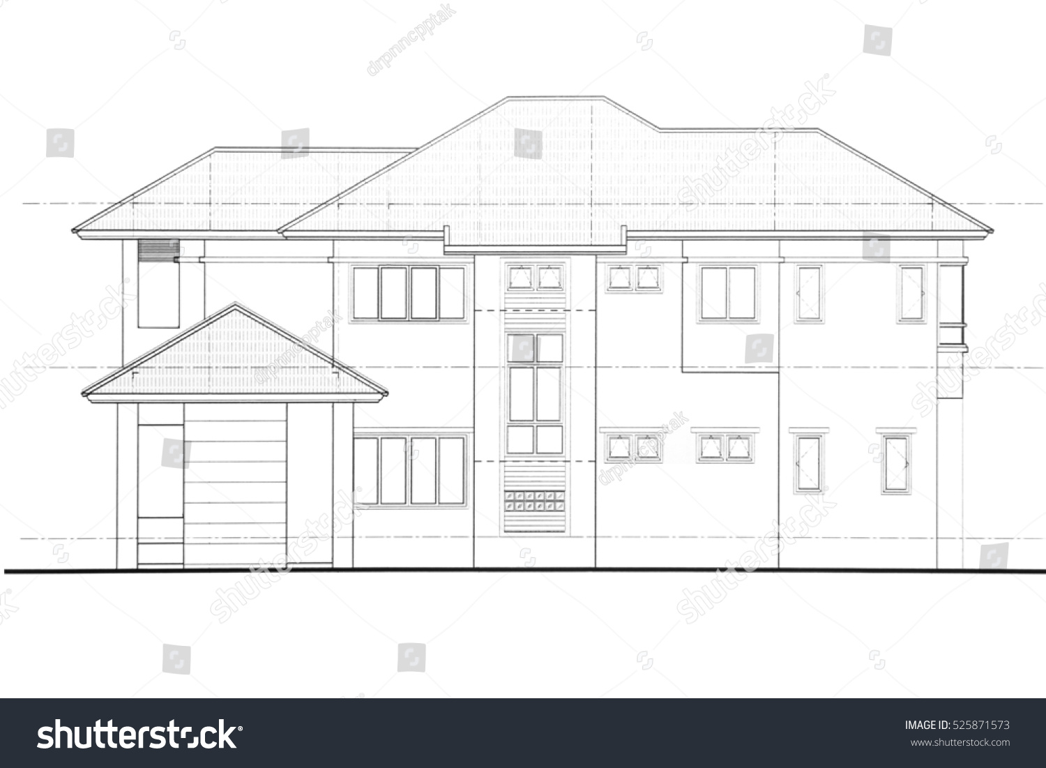  House Plan Side View  Stock Illustration 525871573 