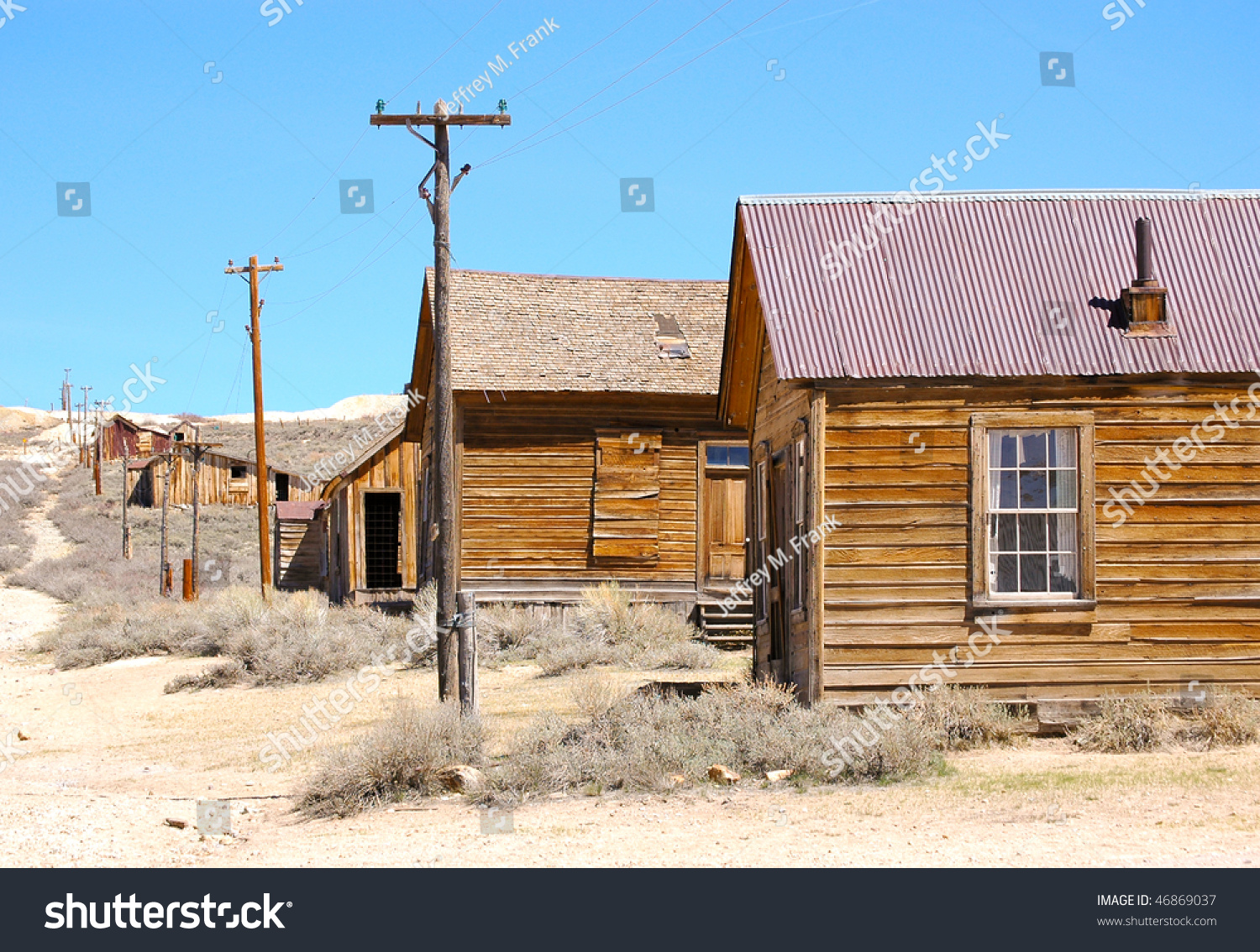 Houses Telephone Pole Buildings Landmarks Parks Outdoor Stock Image