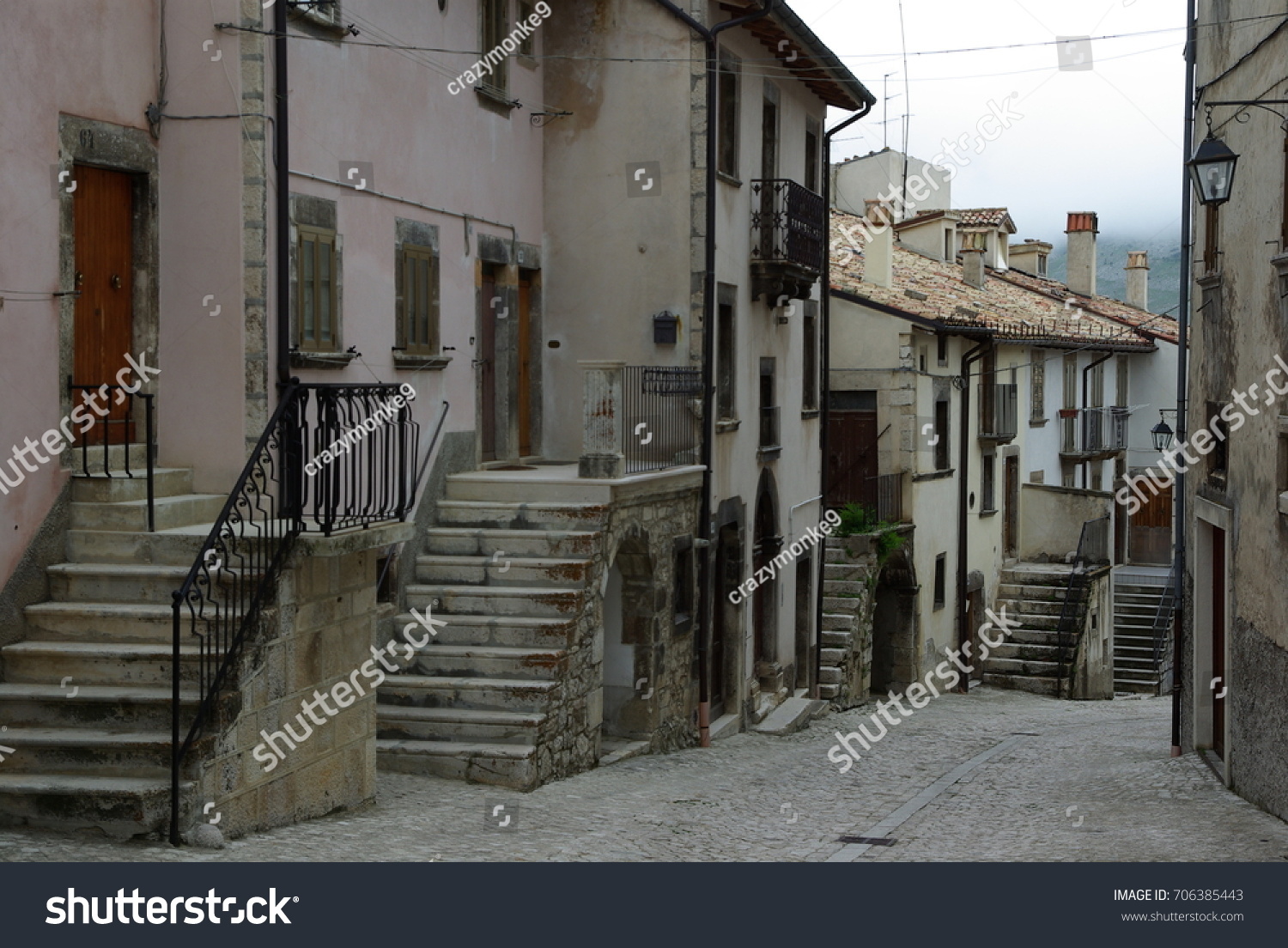 Houses Stairs Small Town Italy Stock Photo Edit Now 706385443