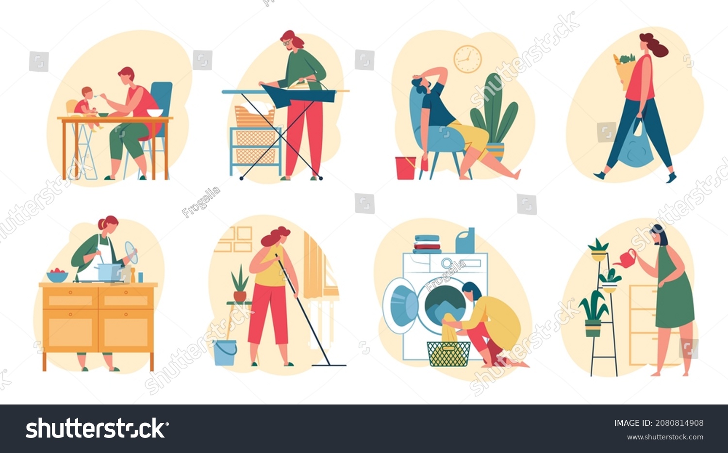 510 Mom washing clothes Stock Illustrations, Images & Vectors ...