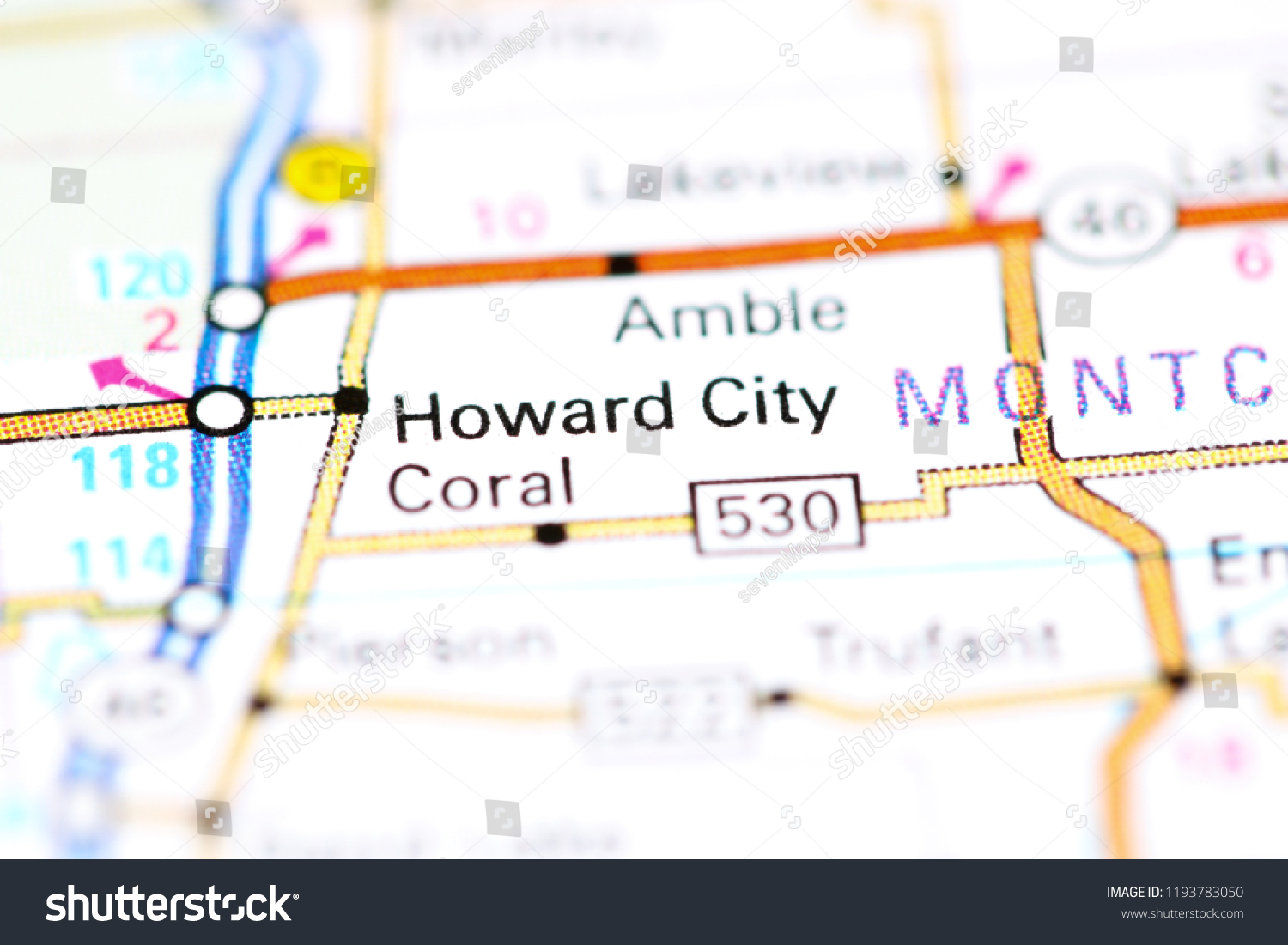 Howard City Michigan Map Howard City Michigan Usa On Map Stock Photo 1193783050 | Shutterstock