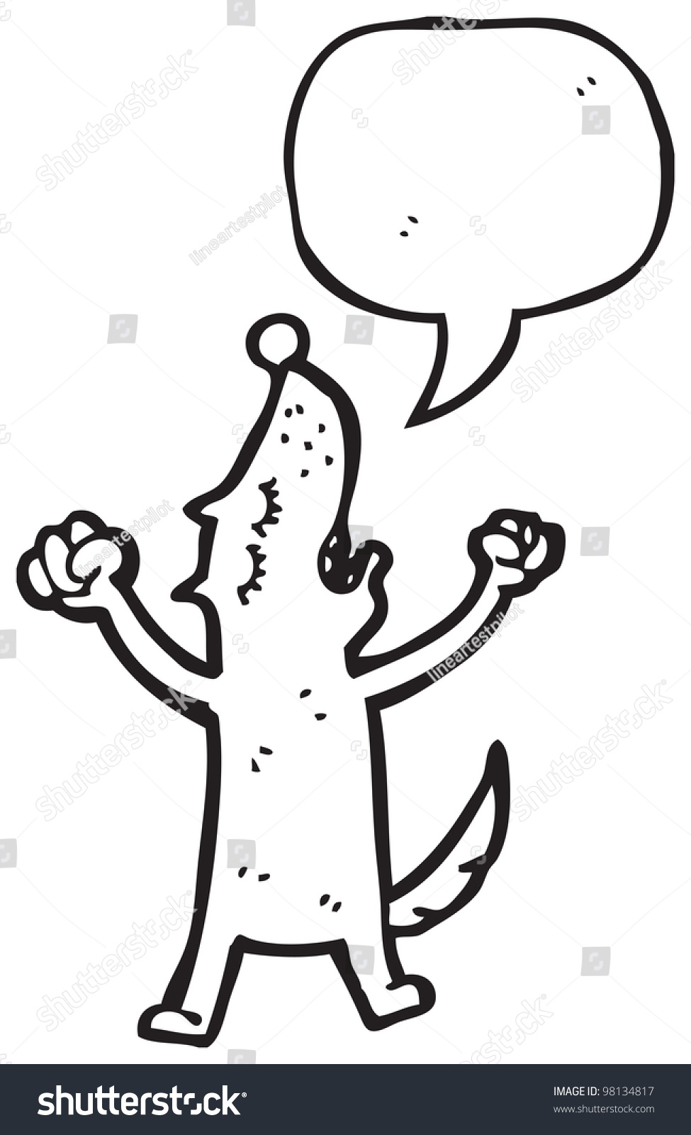 Howling Dog Cartoon Stock Illustration 98134817