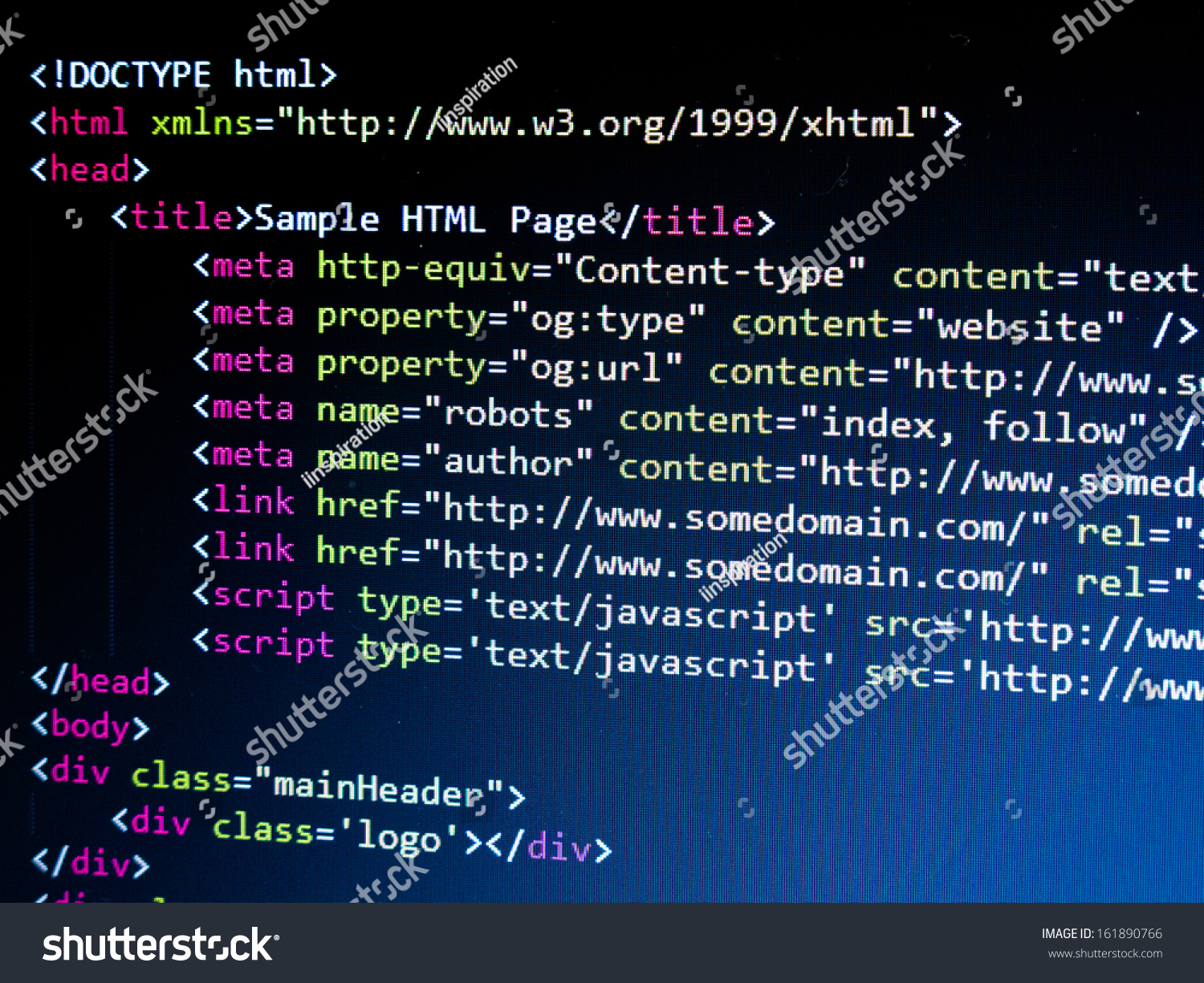 Html Code Stock Photo 161890766 : Shutterstock