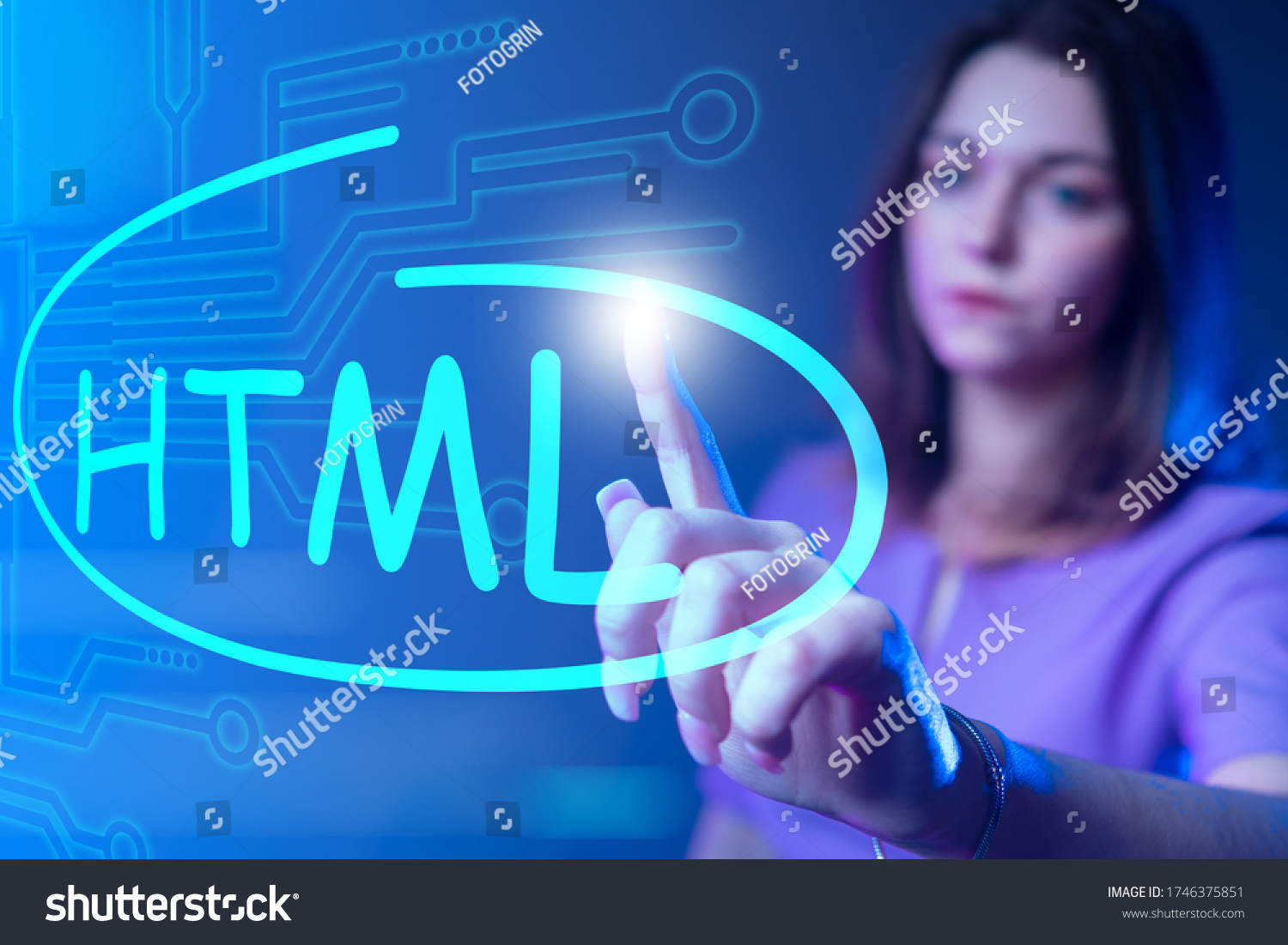 Html Code Woman Drew Html Logo Stock Photo 1746375851 | Shutterstock