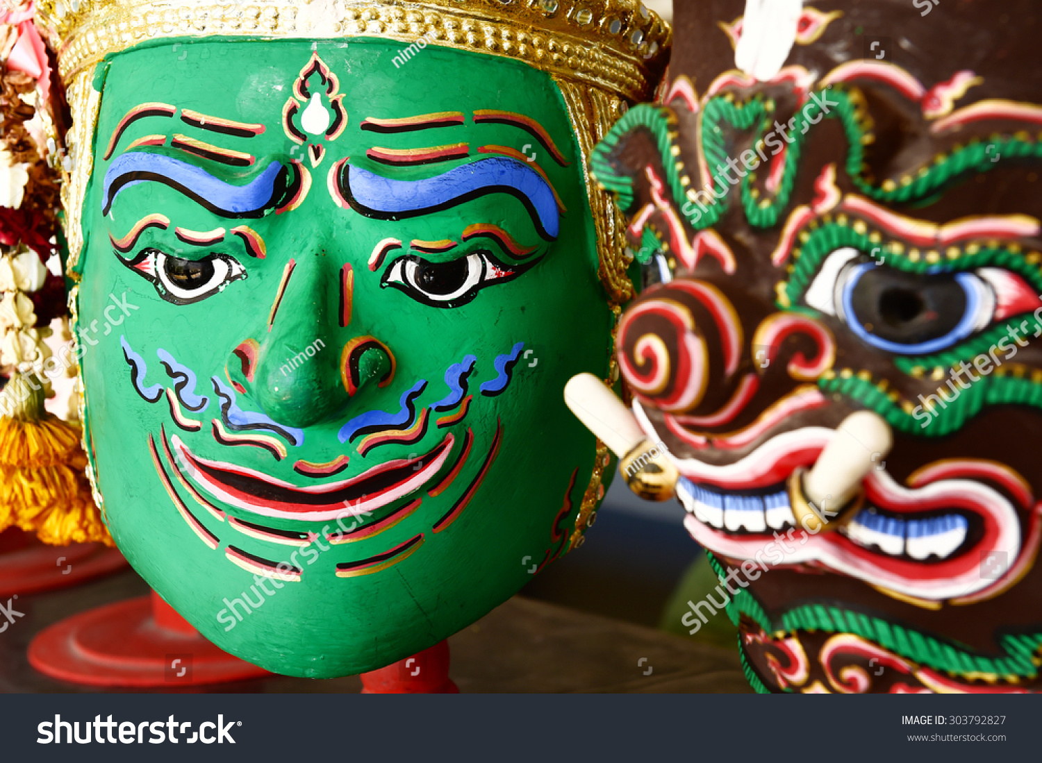 Hua Khon Thai Traditional Mask Used Stock Photo 303792827 | Shutterstock