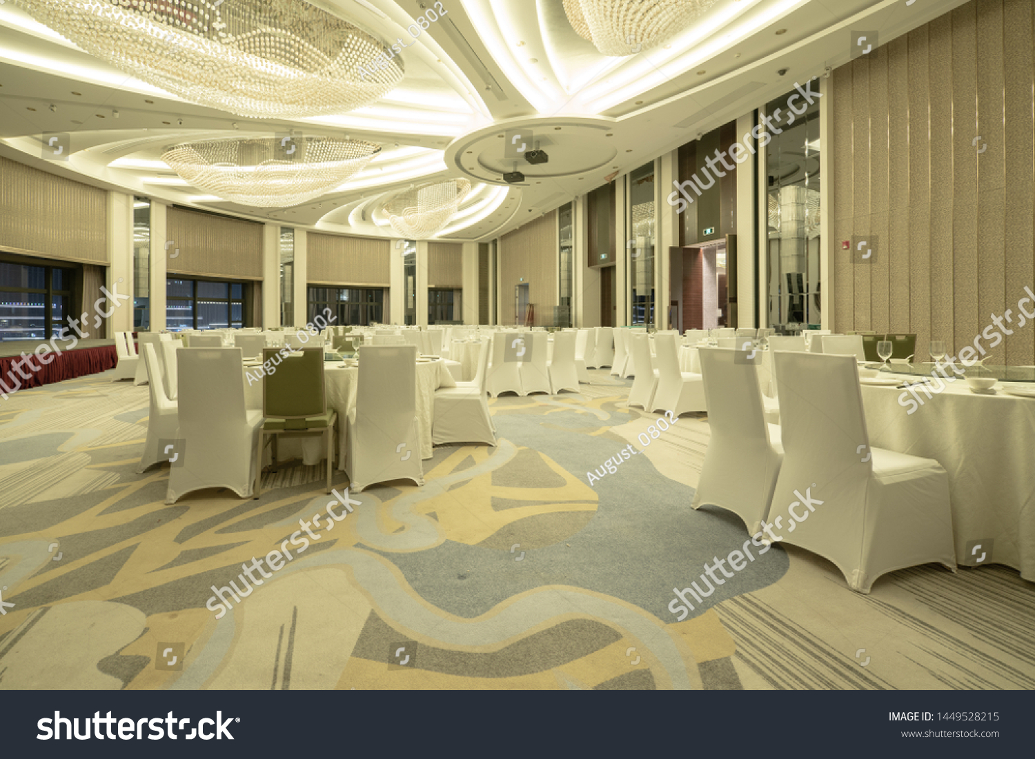 Huge Hall Interior Carpet Ceiling Lights Stock Photo Edit