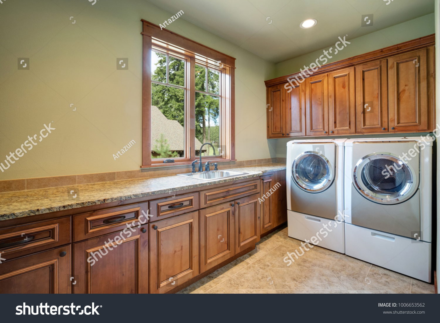 Huge Laundry Room White Washer Dryer Stock Photo Edit Now 1006653562