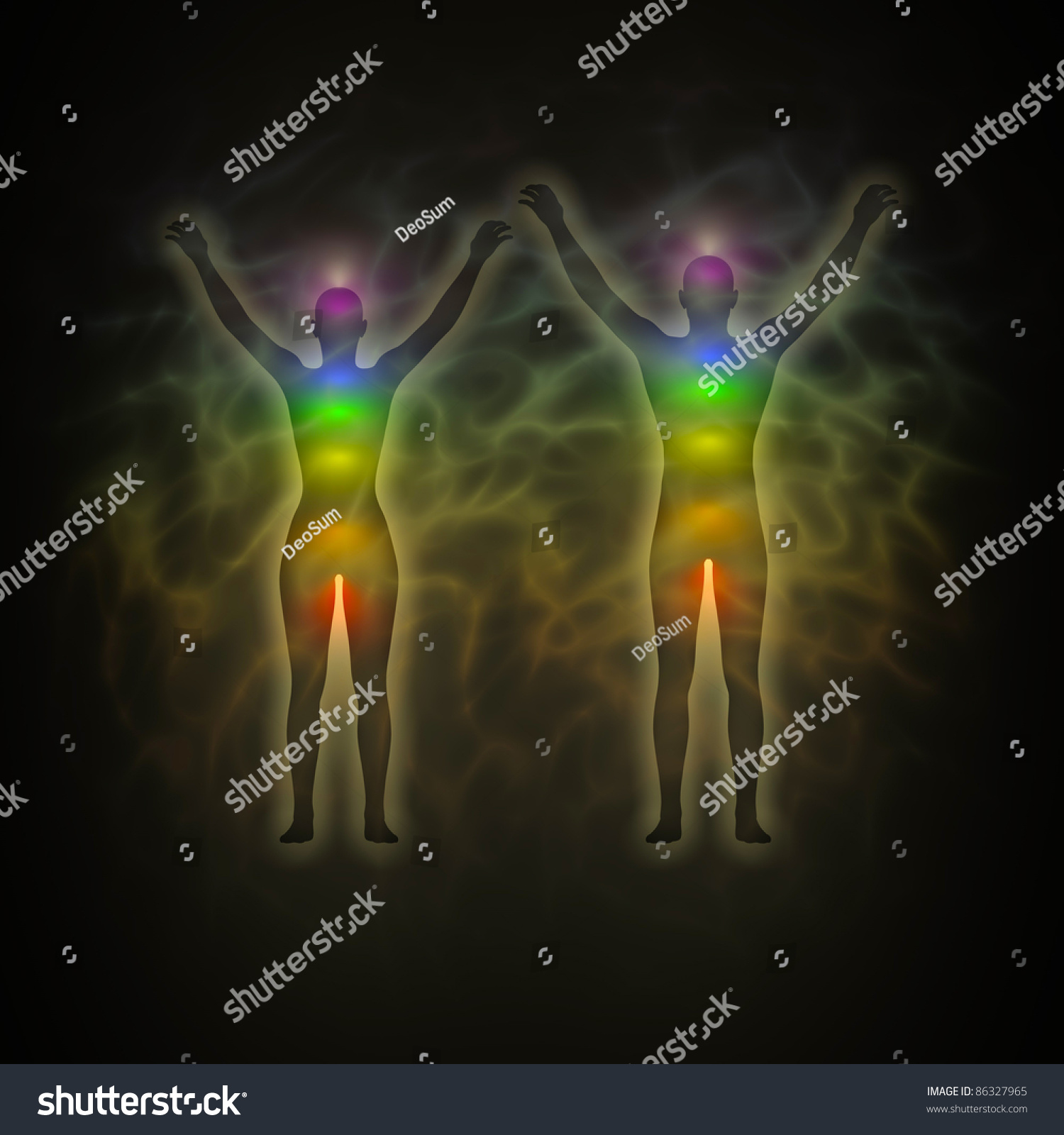 Human Energy Body Aura Chakras Energy Stock Illustration 86327965