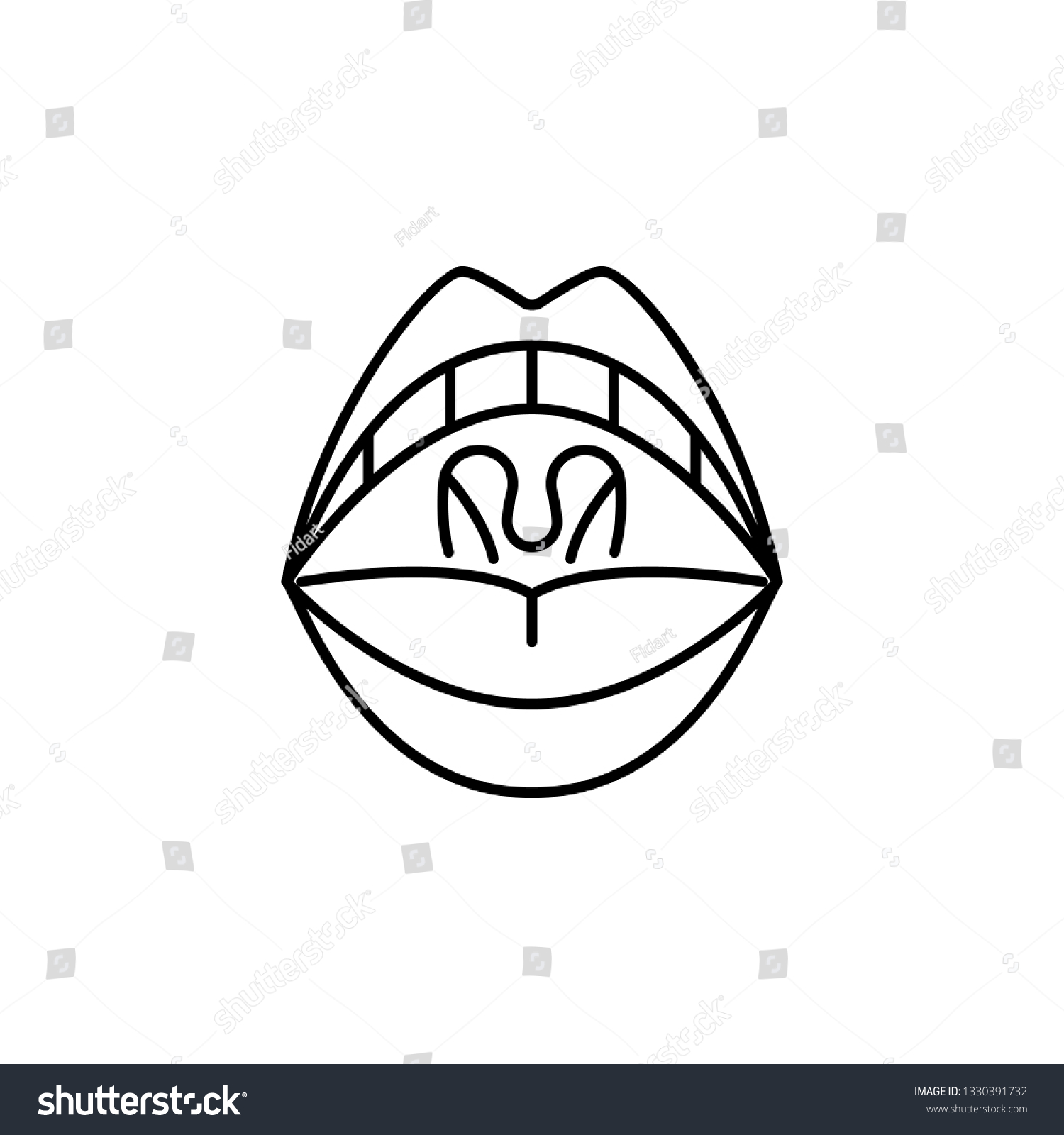 Human Organ Tonsil Outline Icon Signs Stock Illustration 1330391732