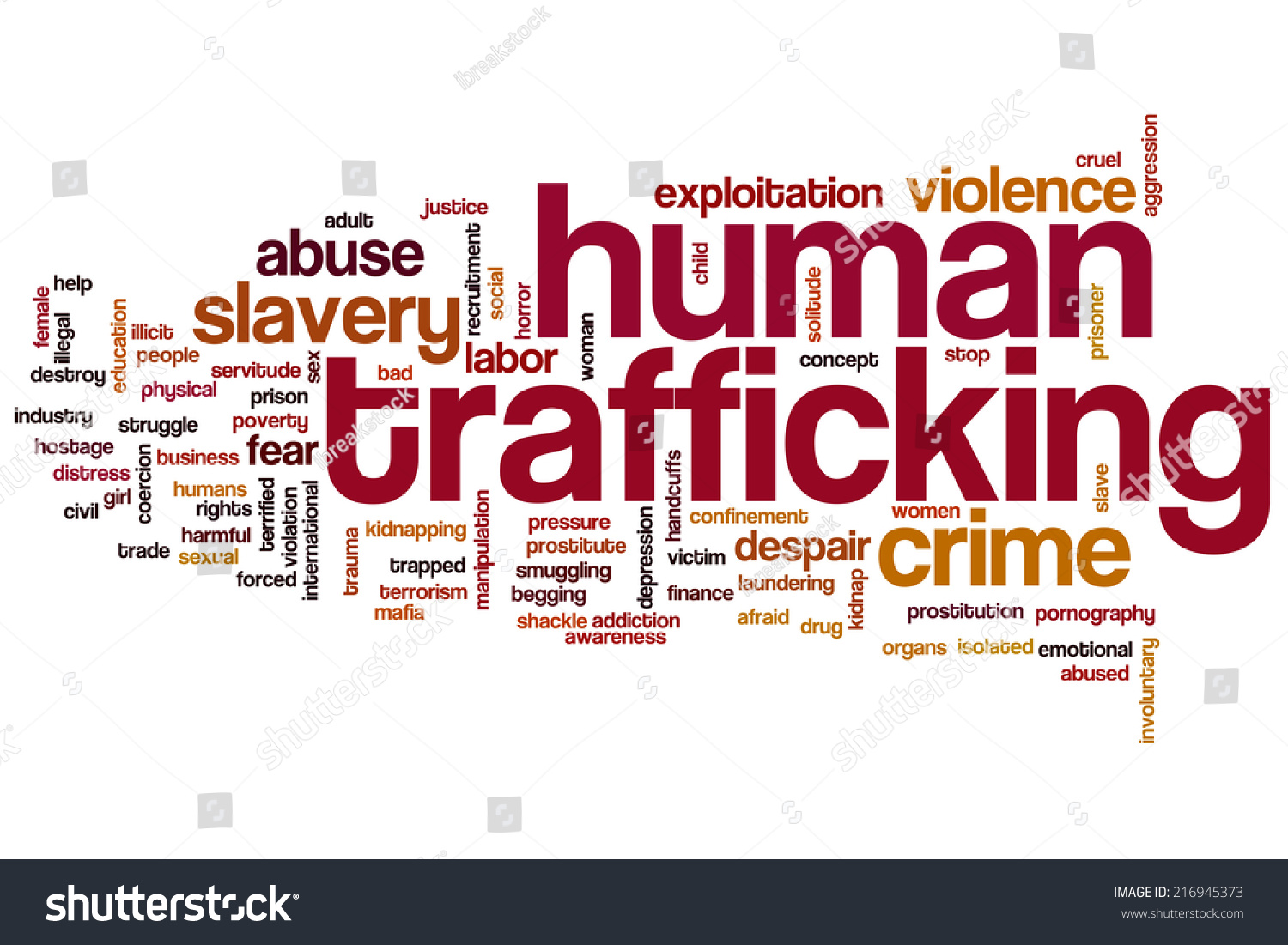 Human Trafficking Concept Word Cloud Background Stock Illustration 216945373 Shutterstock