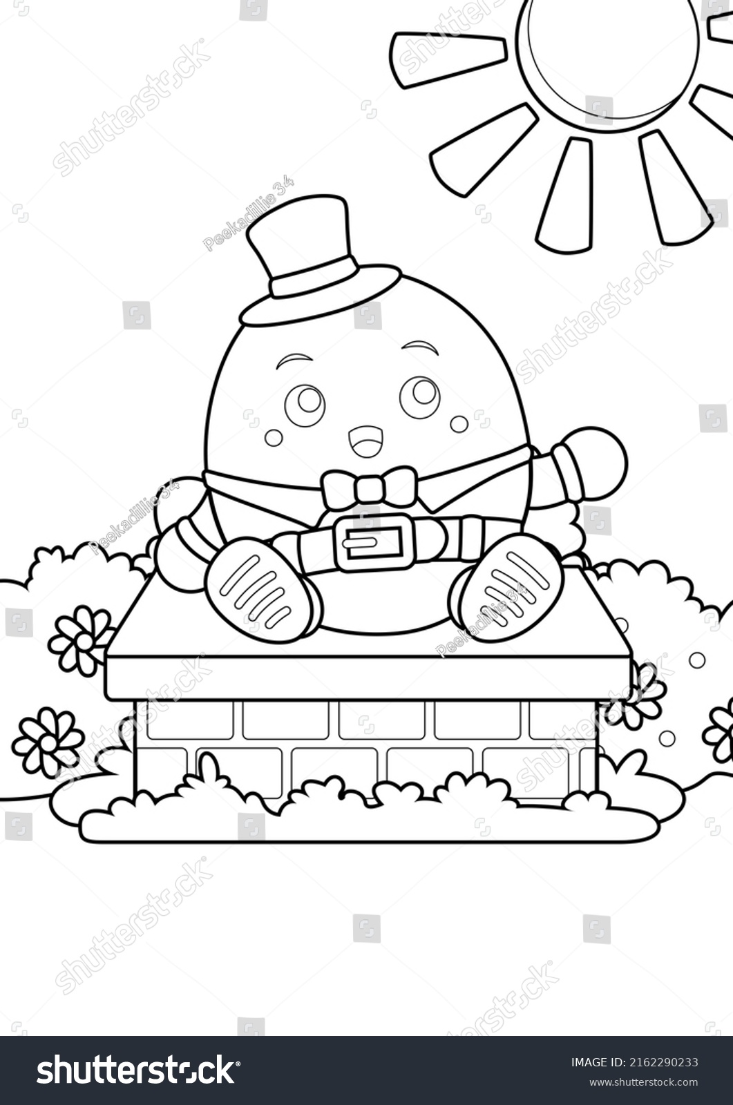 Humpty Dumpty Classic Story Coloring Pages Stock Illustration