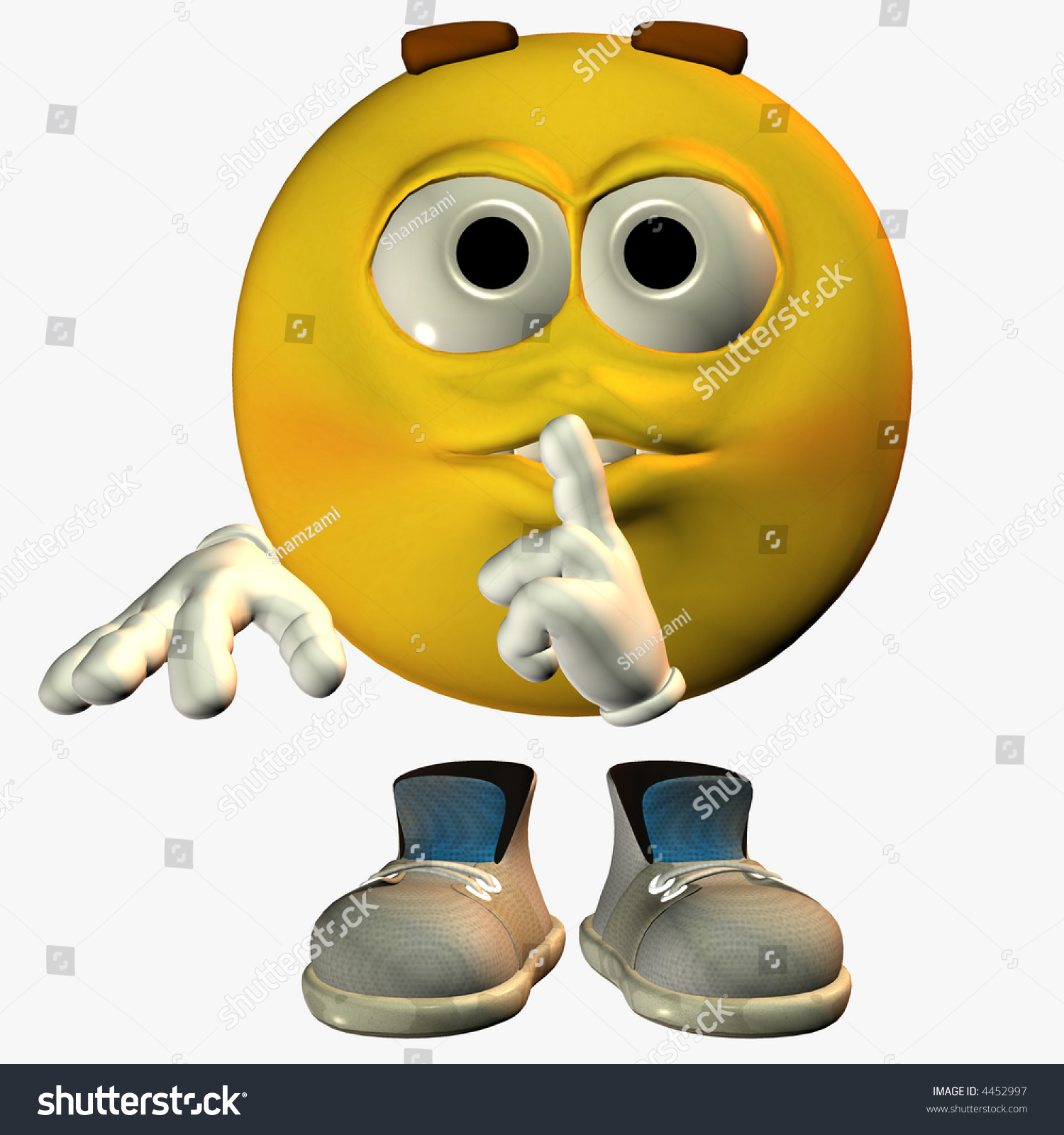 Hush Emoticon Stock Photo 4452997 : Shutterstock