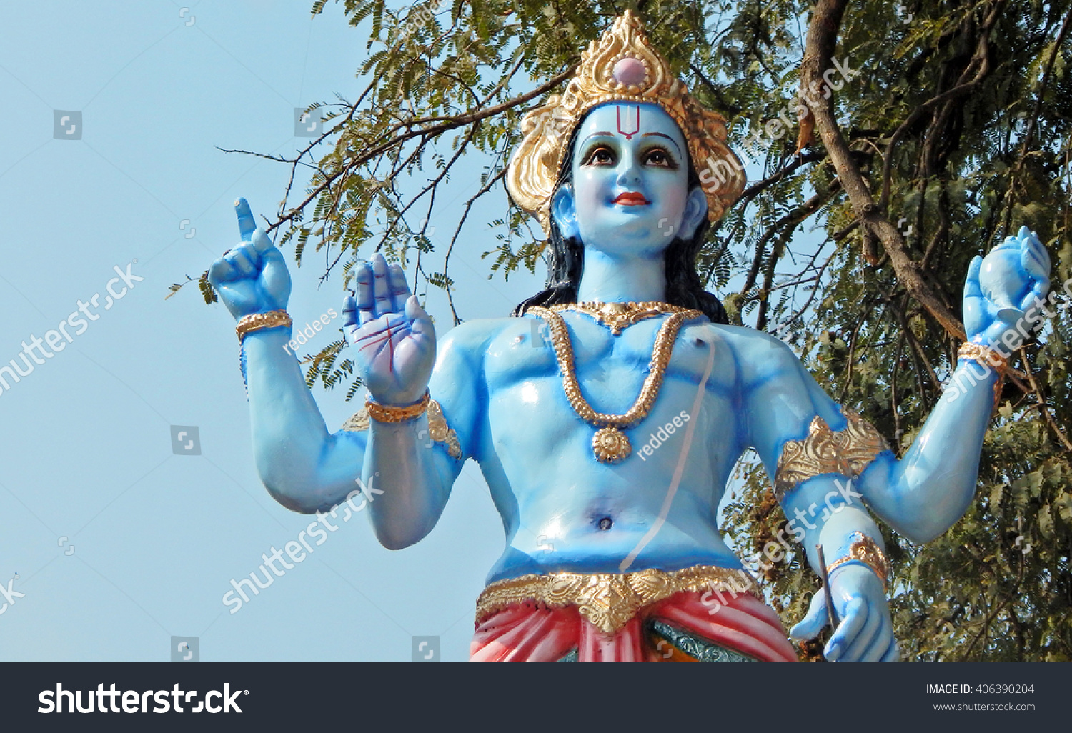 Hyderabadindiaapril 15idol Hindu God Vishnu On Stock Photo 406390204 