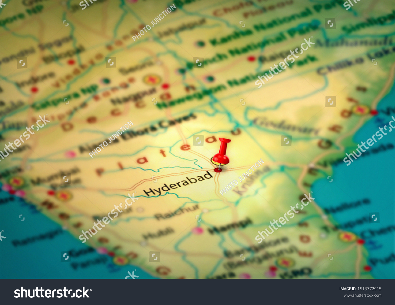 Hyderabad In The Map Of India Hyderabad Pinned On Map India 3D Stock Illustration 1513772915 |  Shutterstock