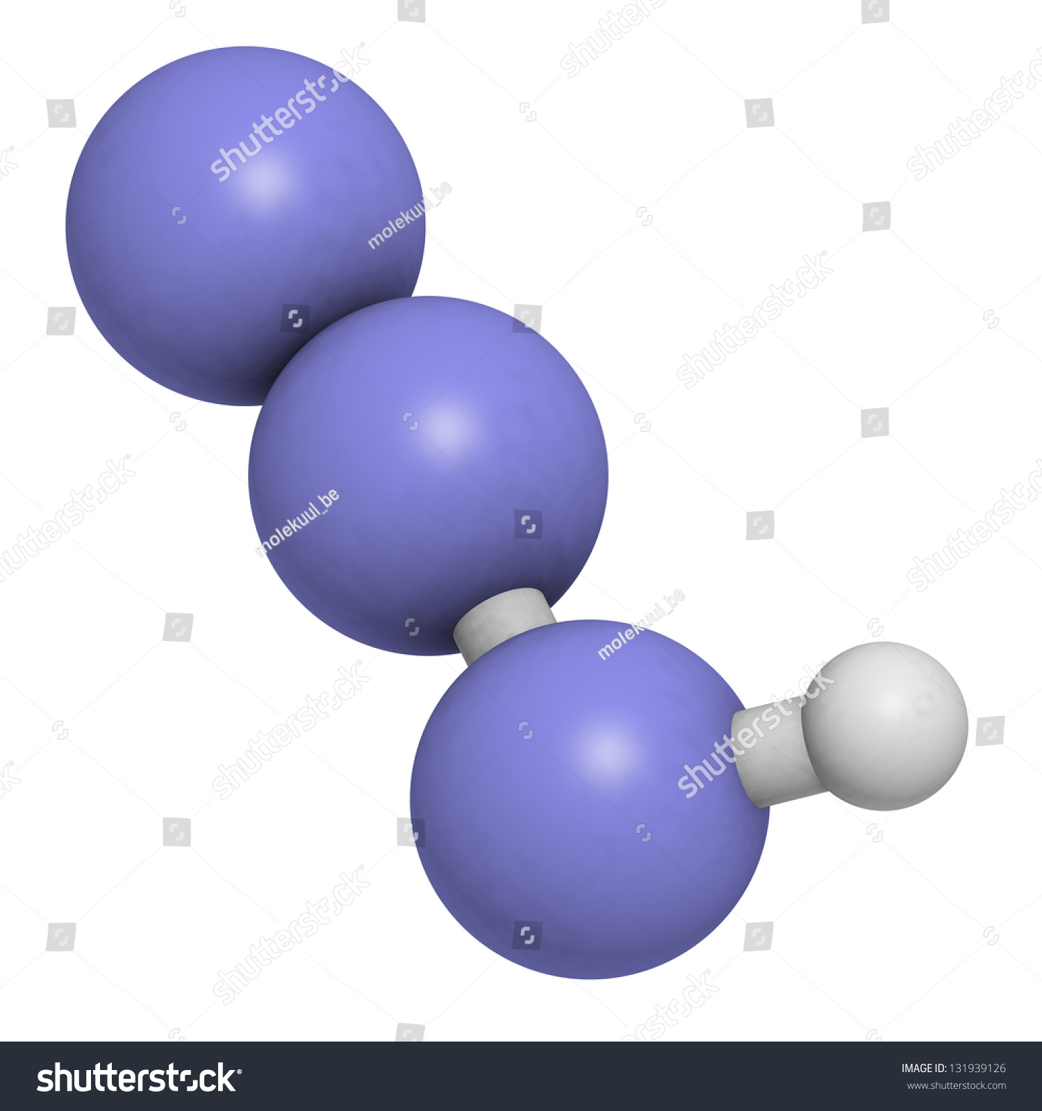 Hydrazoic Acid Hydrogen Azide Molecular Model Stock Illustration 131939126