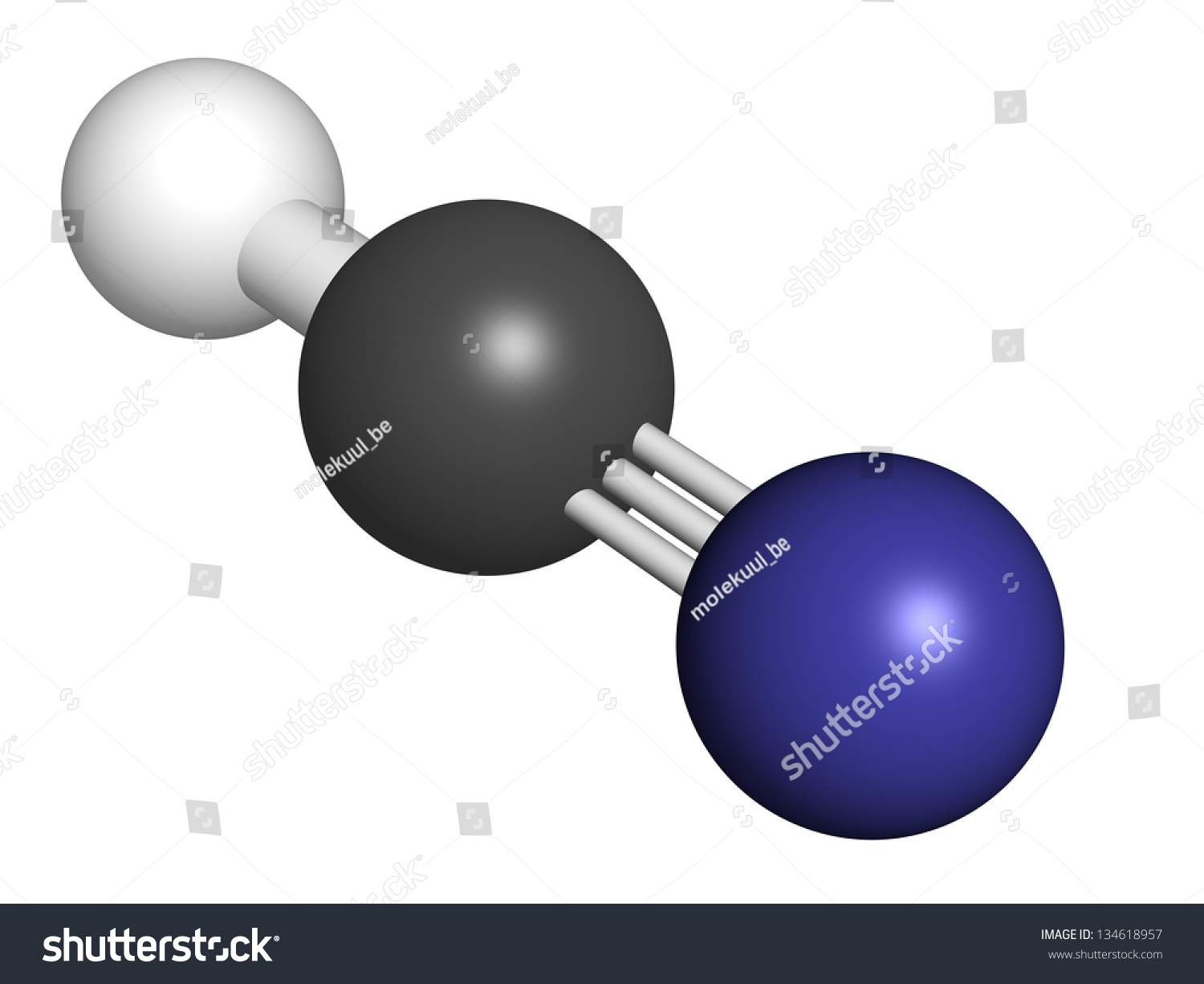 Hydrogen Cyanide (Hcn, Prussic Acid) Poison Molecule, Chemical ...