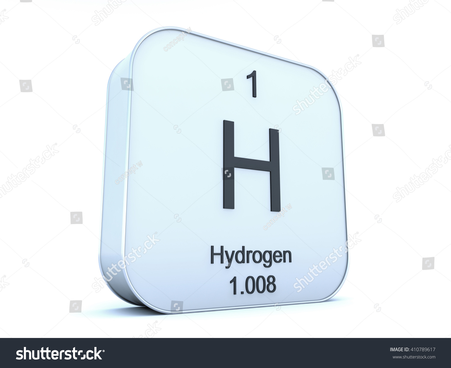 Hydrogen Element On White Square Icon Stock Illustration 410789617