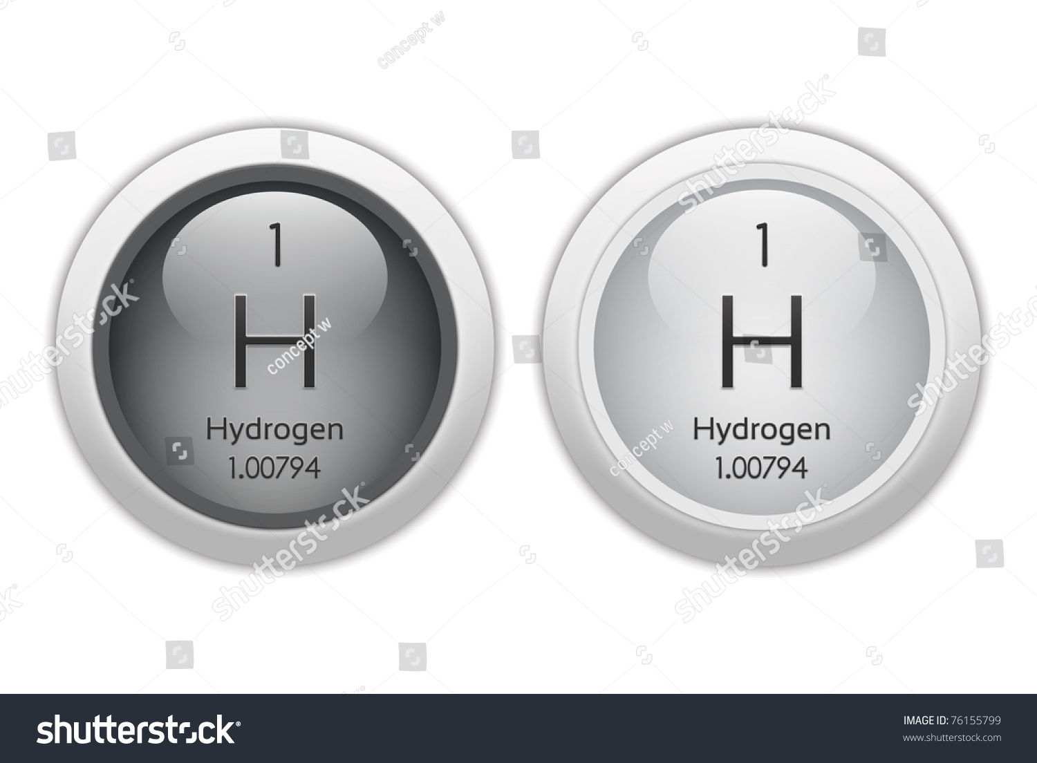 number atomic mass w number Stock Buttons Hydrogen Element Web Atomic Chemical