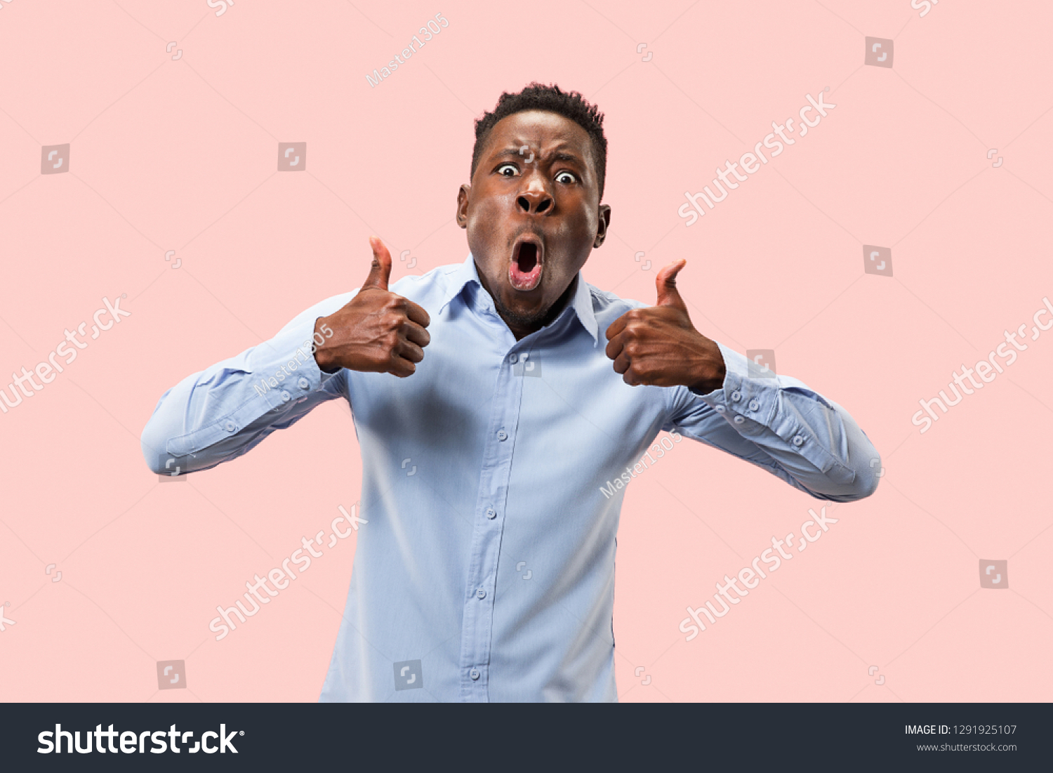 Ok Happy Afro Businessman Sign Ok Stock Photo 1291925107 | Shutterstock