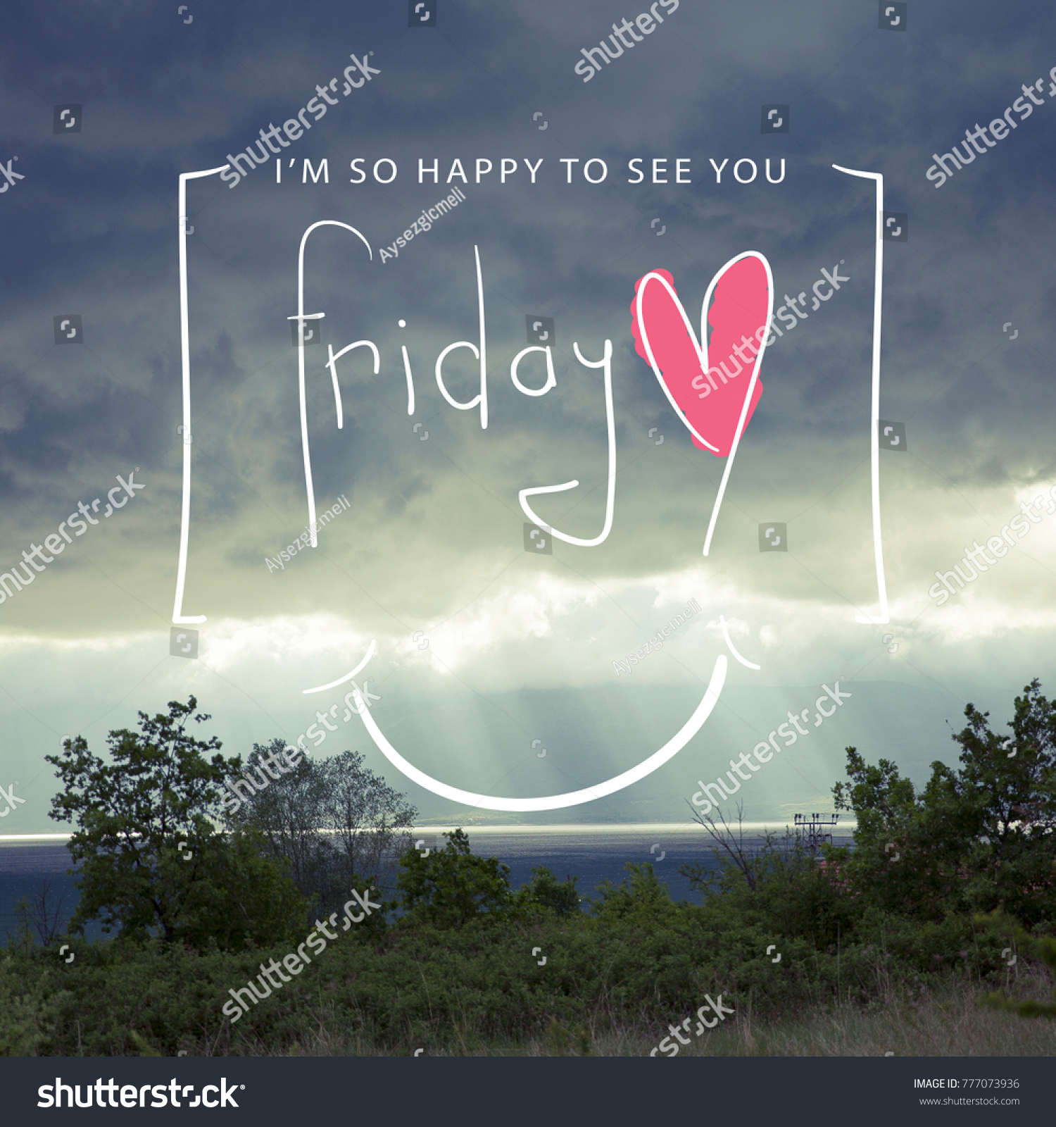 Happy See You Friday Inspirational Quote Stock Photo Edit Now