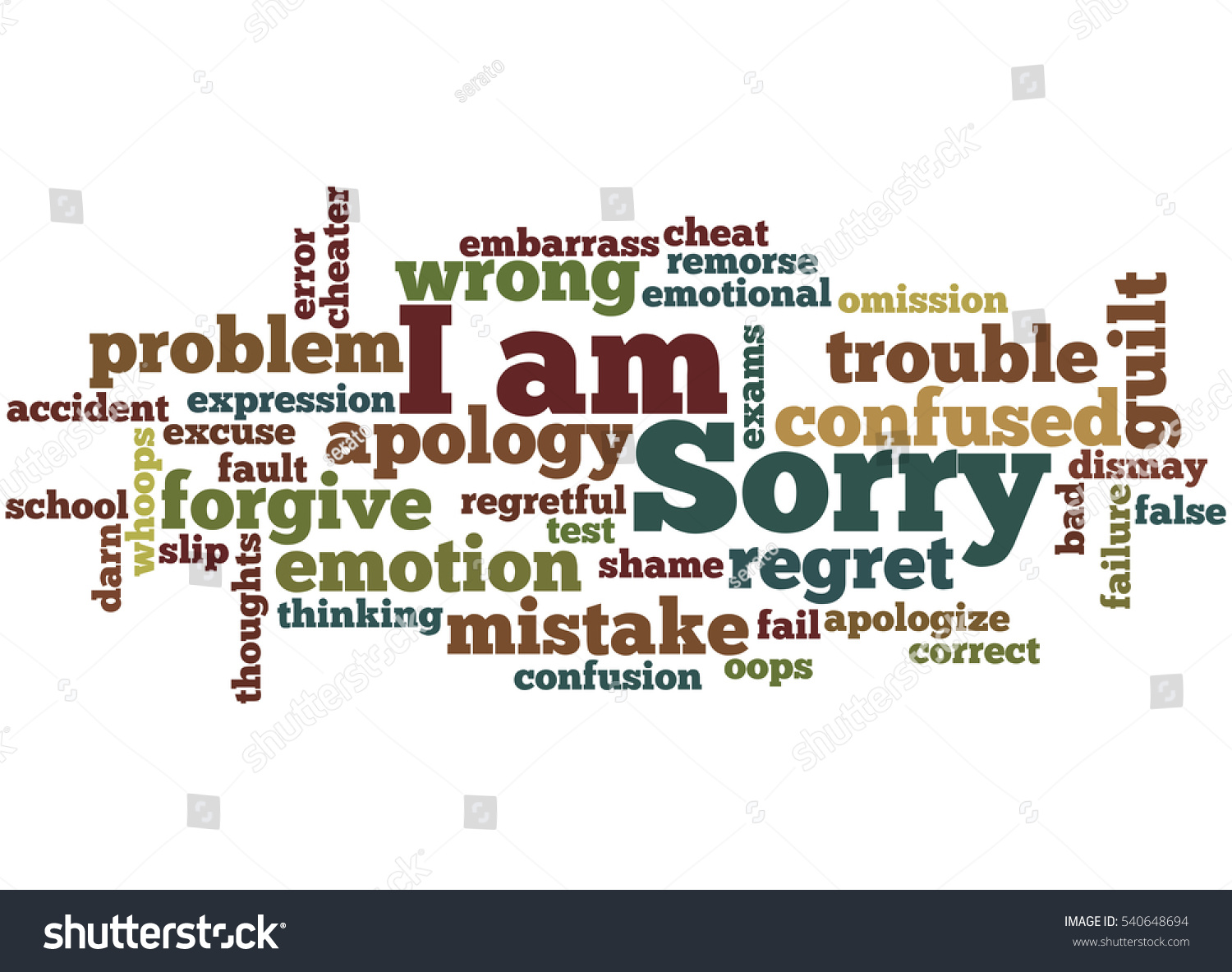 Sorry Word Cloud Concept On White Stock Illustration 540648694 ...