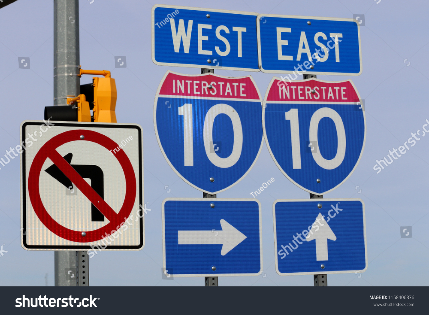 I10 American Road Sign Interstate Highway Foto De Stock 1158406876