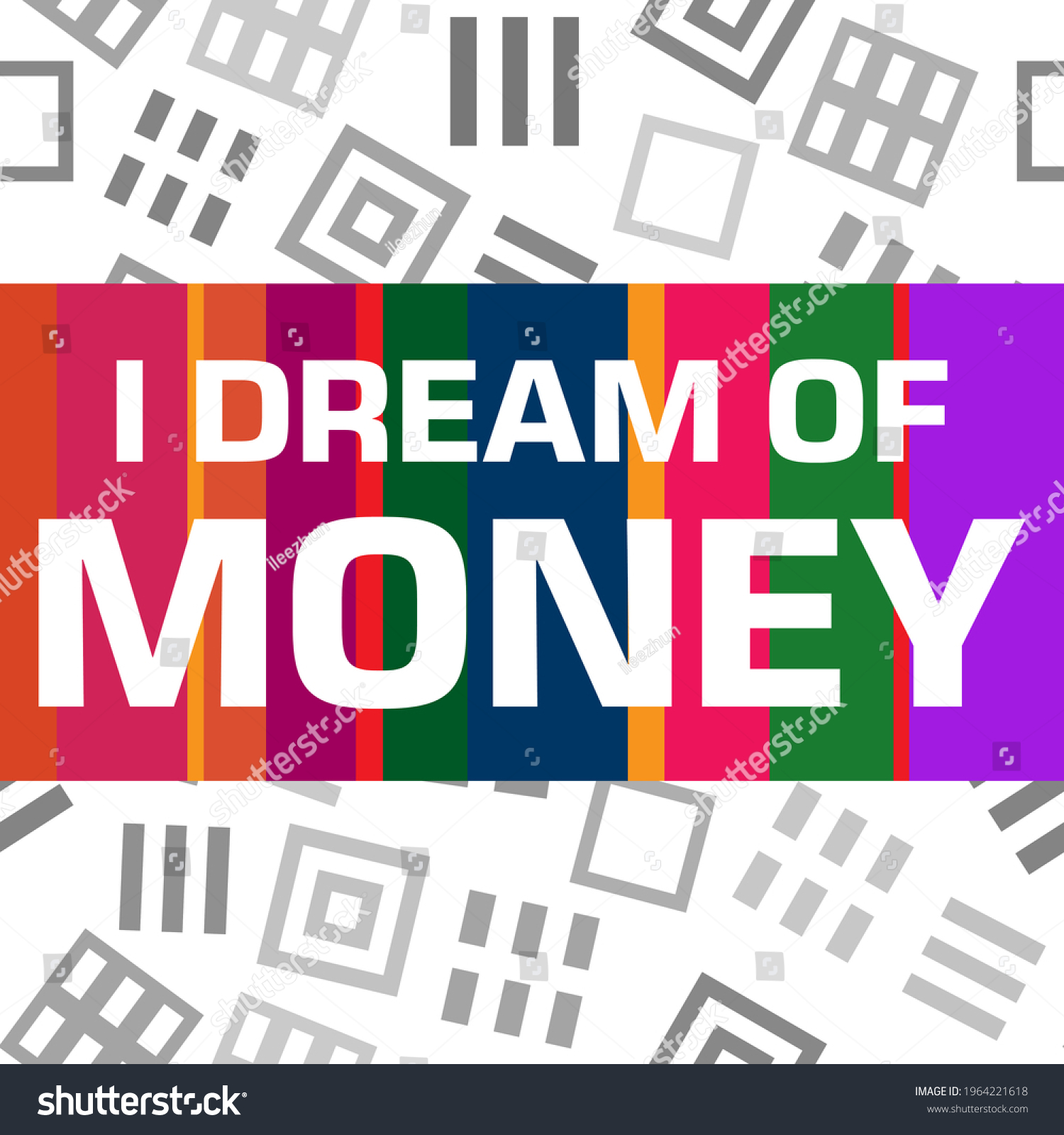 Dream Money Text Written Over Colorful Stock Illustration 1964221618