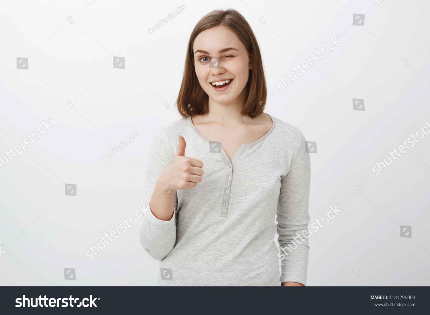 1,098 Woman wink and thumbs up Images, Stock Photos & Vectors ...