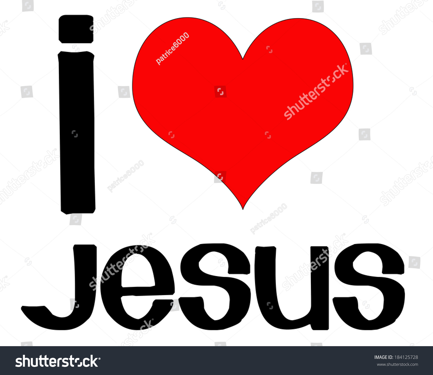 I Love Jesus Font Heart And White Background Stock Photo 184125728 ...