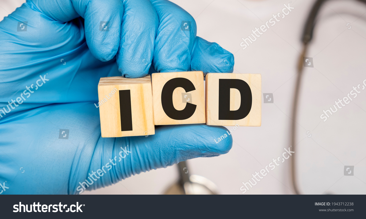 Icd Implantable Cardioverter Defibrillator Word Wooden Stock Photo (Edit Now) 1943712238