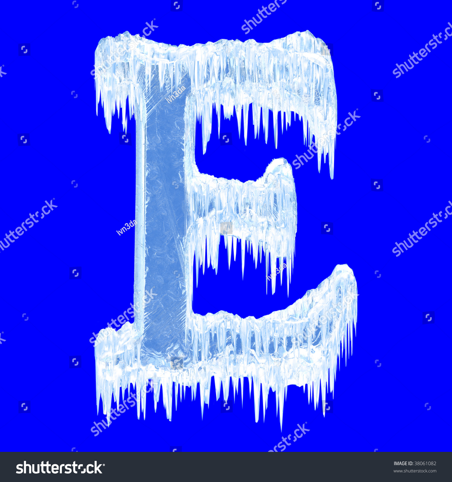 Ice-Covered Alphabet. Letter E.Upper Case.With Clipping Path. Stock ...