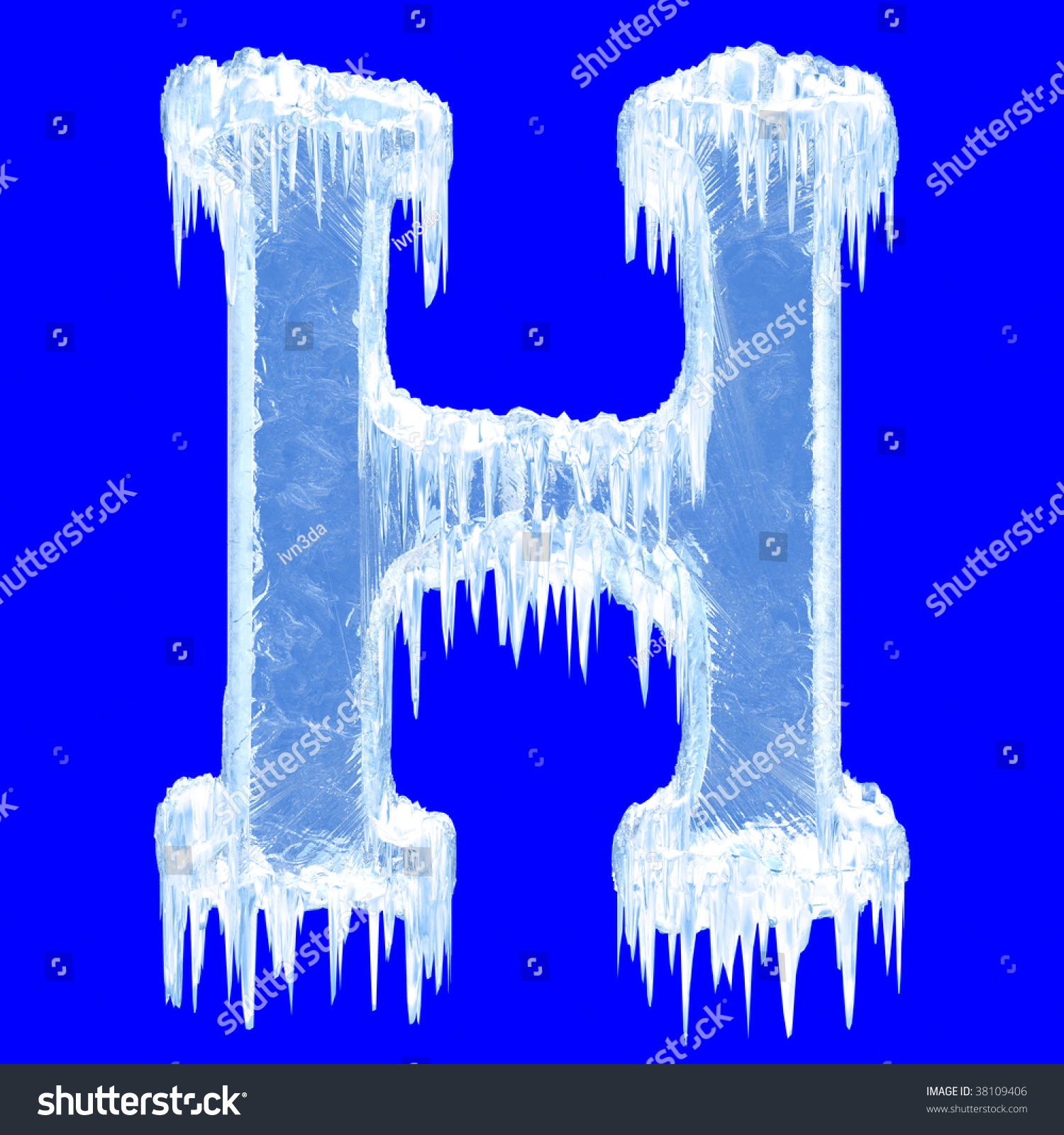 Ice-Covered Alphabet. Letter H.Upper Case.With Clipping Path. Stock ...