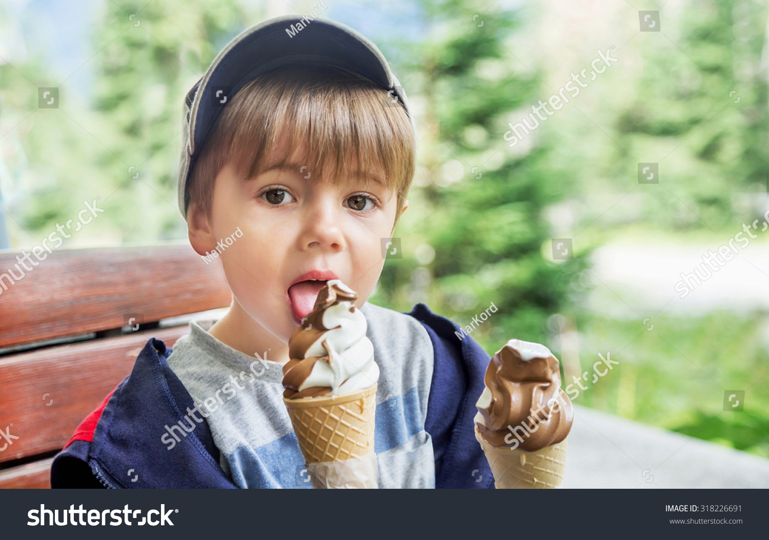 Ice Cream Cone Yummy Cute Boy Stock Photo 318226691 | Shutterstock