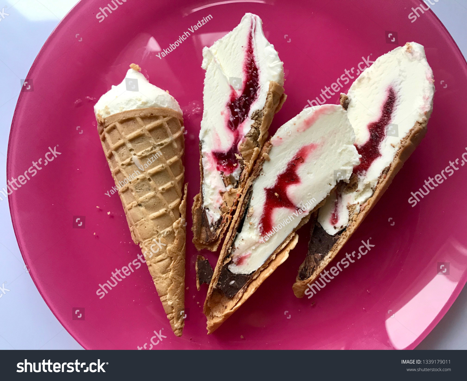 Ice Cream Waffle Cone Stuffed Fruit Stock Photo Edit Now