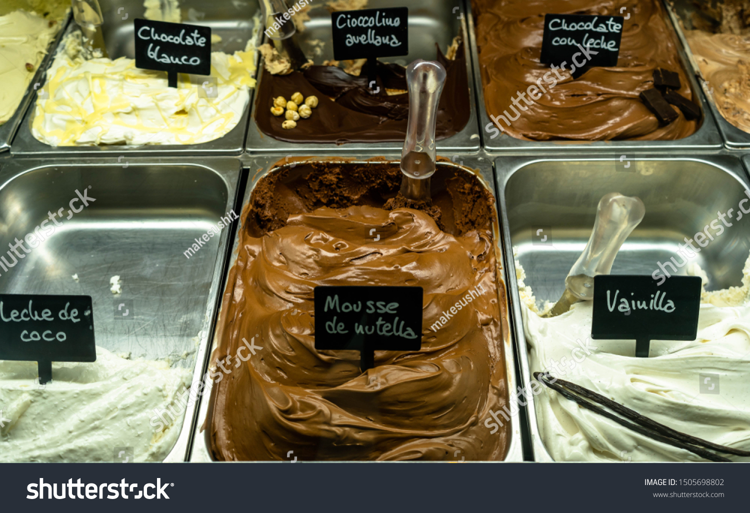 Ice Cream Retail Display Various Flavours Stock Photo Edit Now