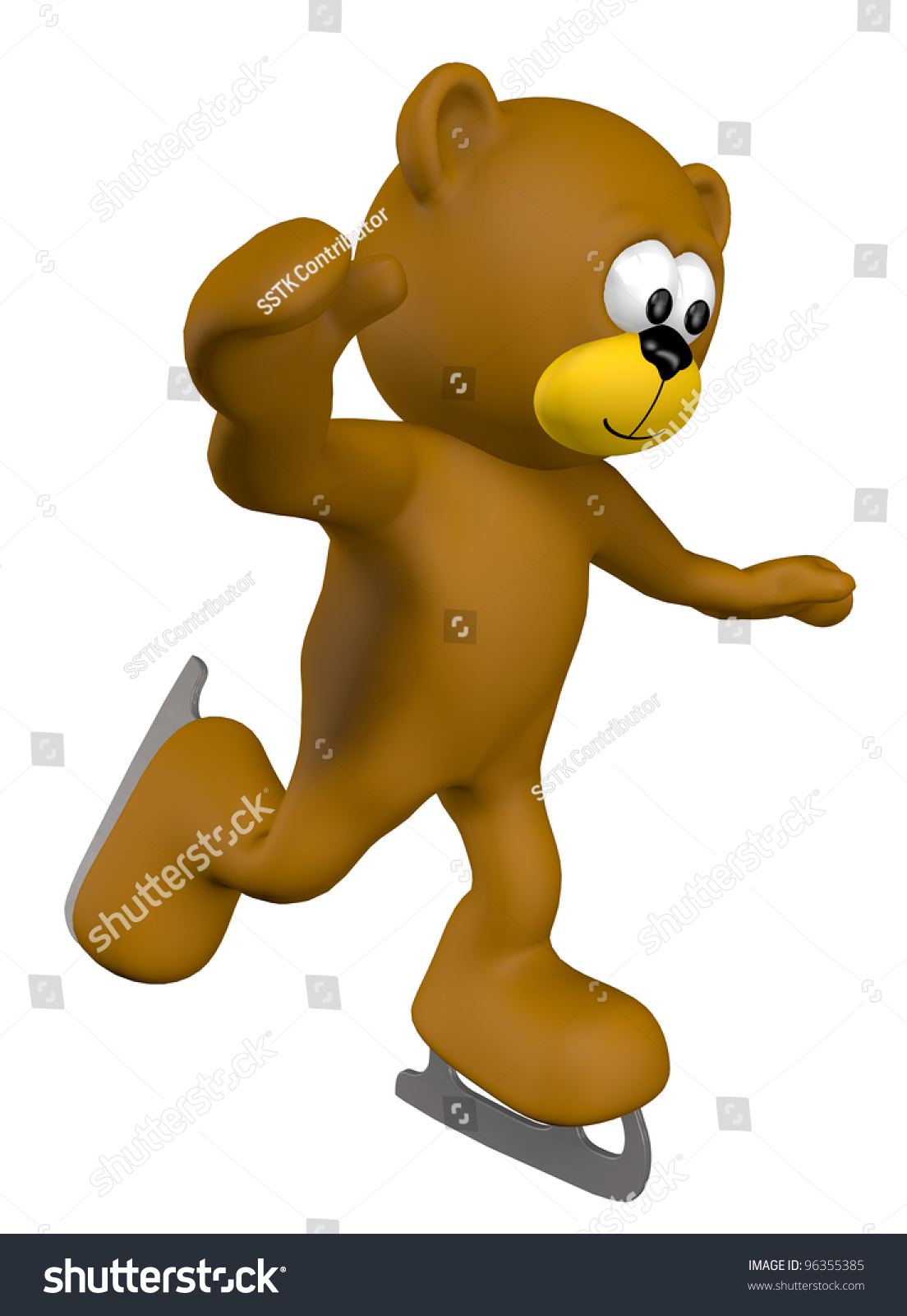 ice skating teddy bear