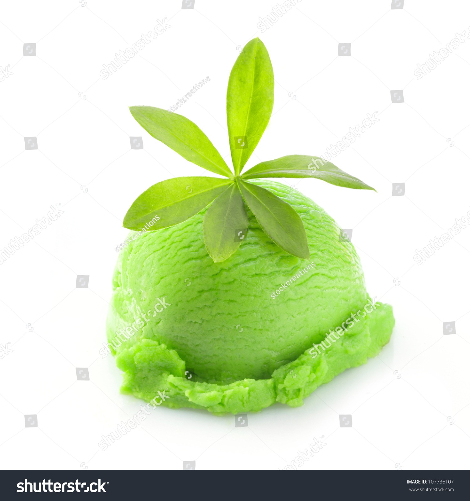 Icecream Woodruff Flavor Isolated On White Stock Photo 107736107