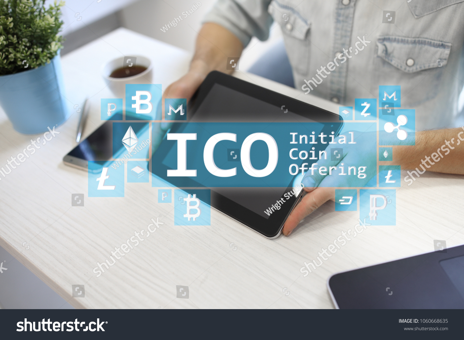 Ico Initial Coin Offering Cryptocurrency Digital Stock Photo Edit - 