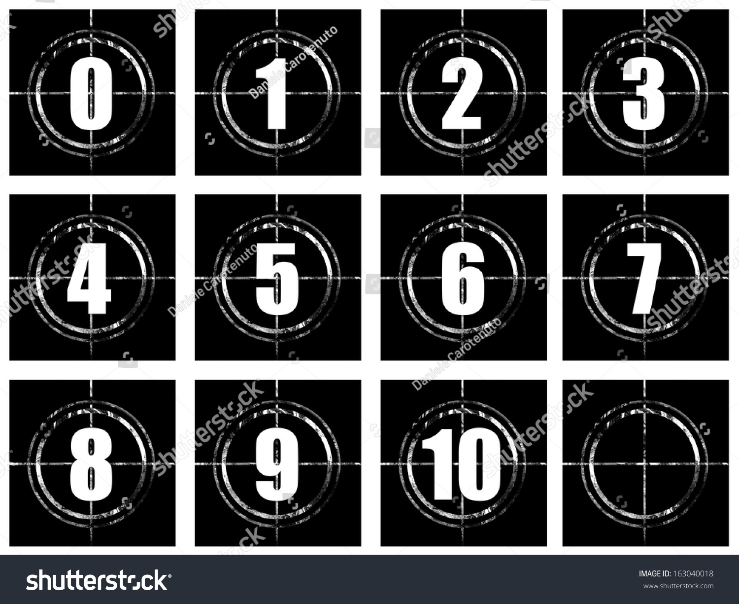 icons circled white numbers movie countdown stock illustration countdown numbers