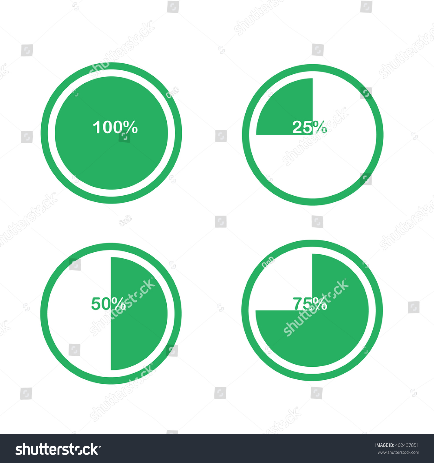 Icons Pie Graph Circle Percentage Chart Stock Illustration 402437851 Shutterstock 7374