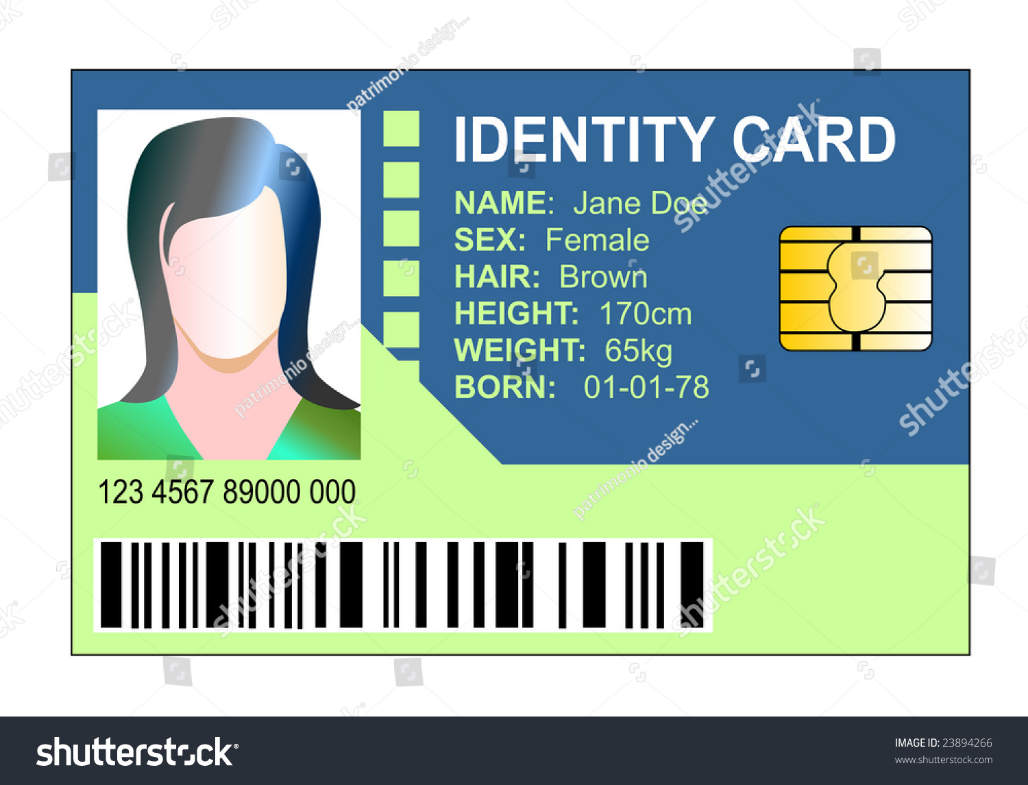 Identity Card Isolated On White Background Stock Illustration 23894266 ...