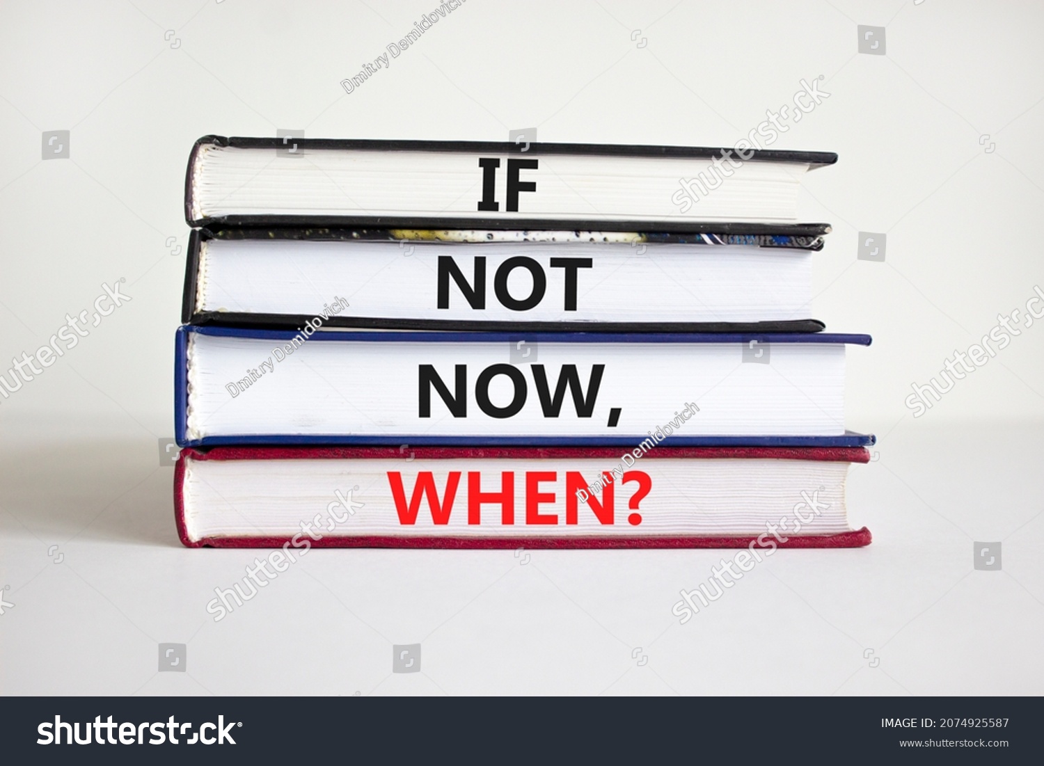 Not Now When Symbol Books Words Stock Photo (Edit Now) 2074925587